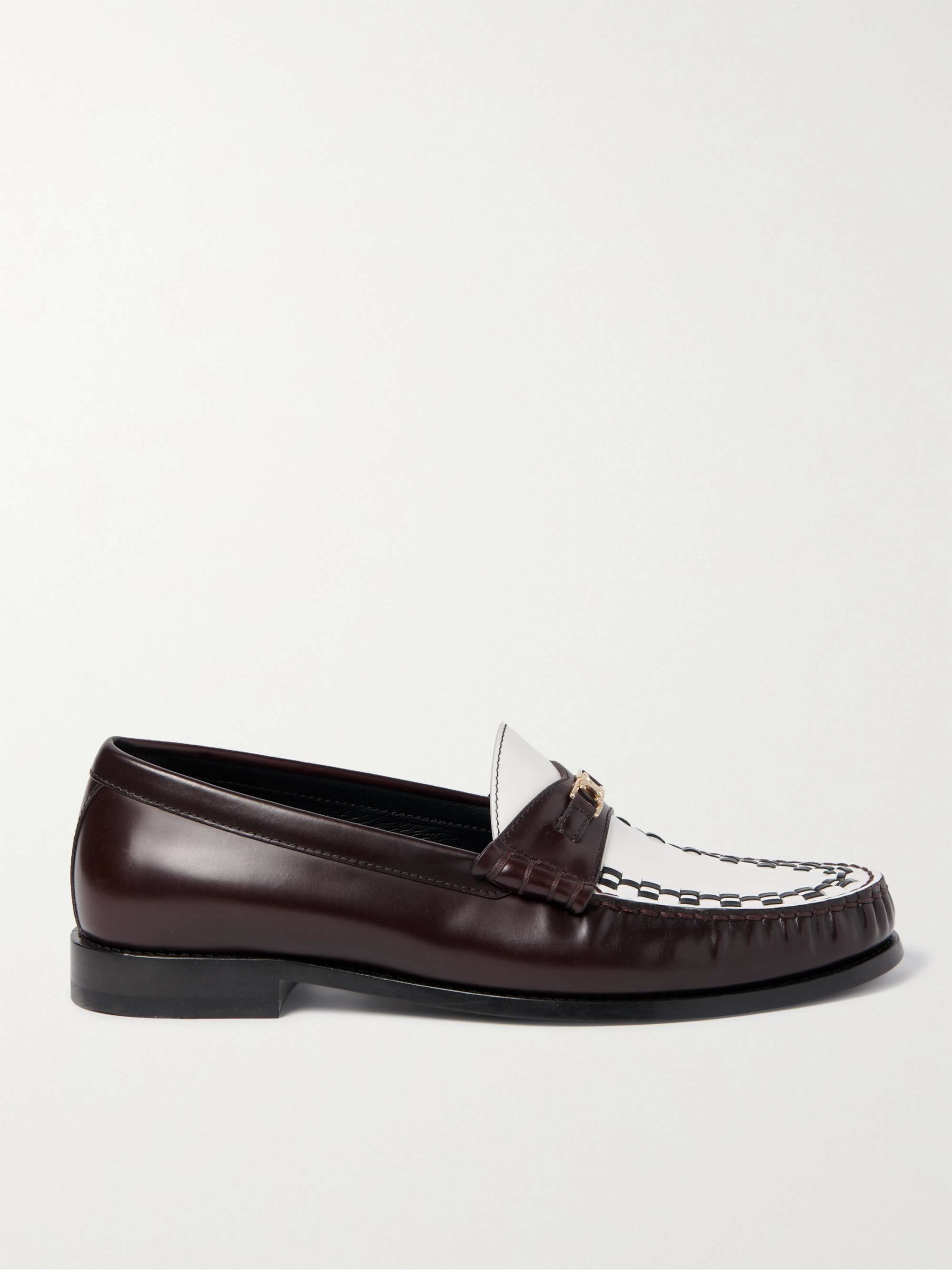Luco Triomphe Two-Tone Polished-Leather Penny Loafers