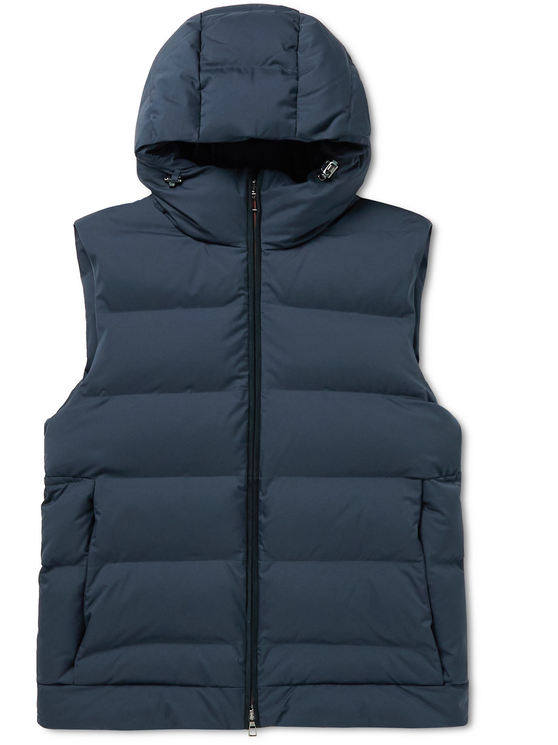 Fillmore Quilted Storm System Cashmere Hooded Down Gilet