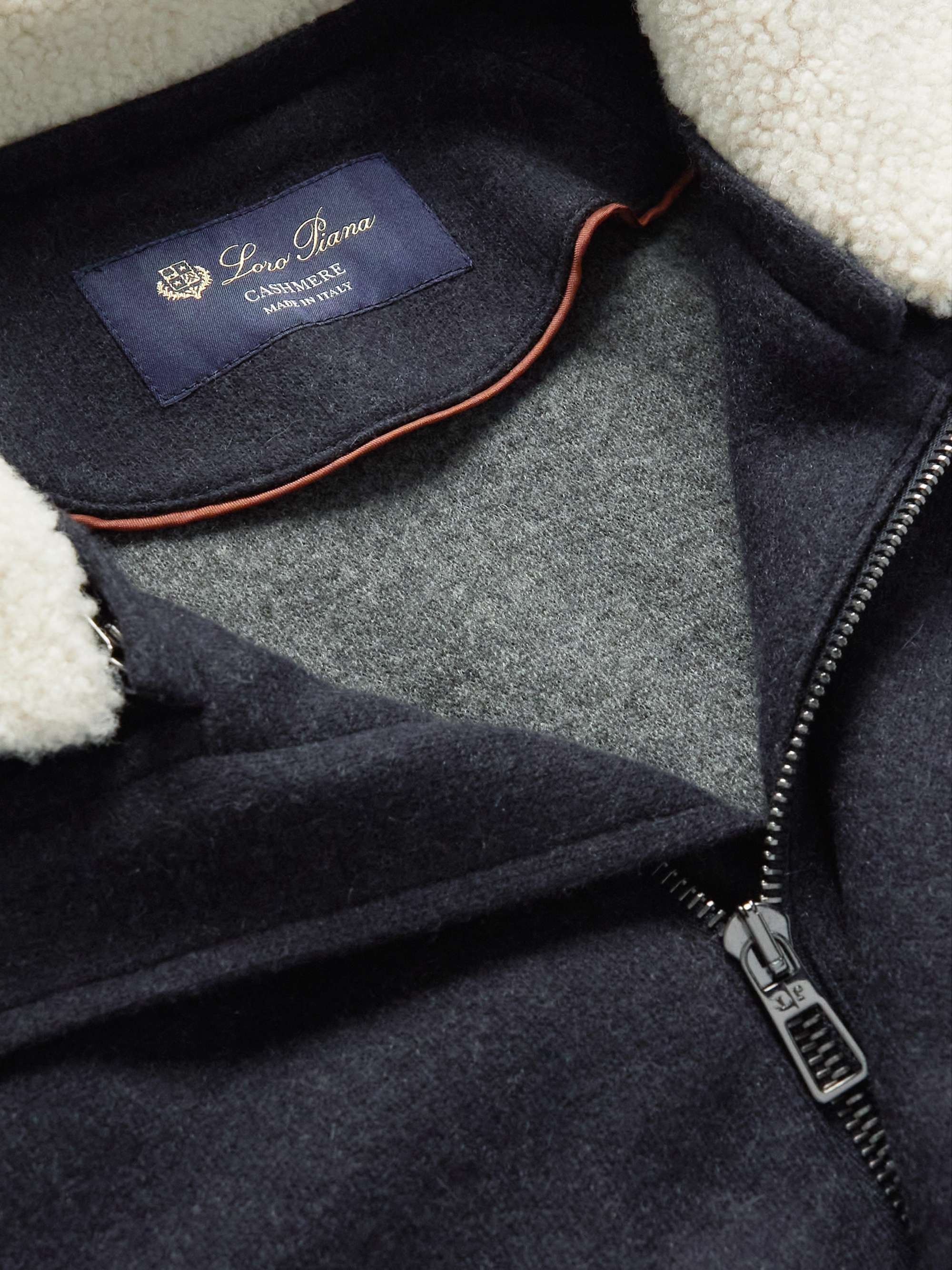 LORO PIANA Icer Shearling-Trimmed Cashmere-Blend Jacket