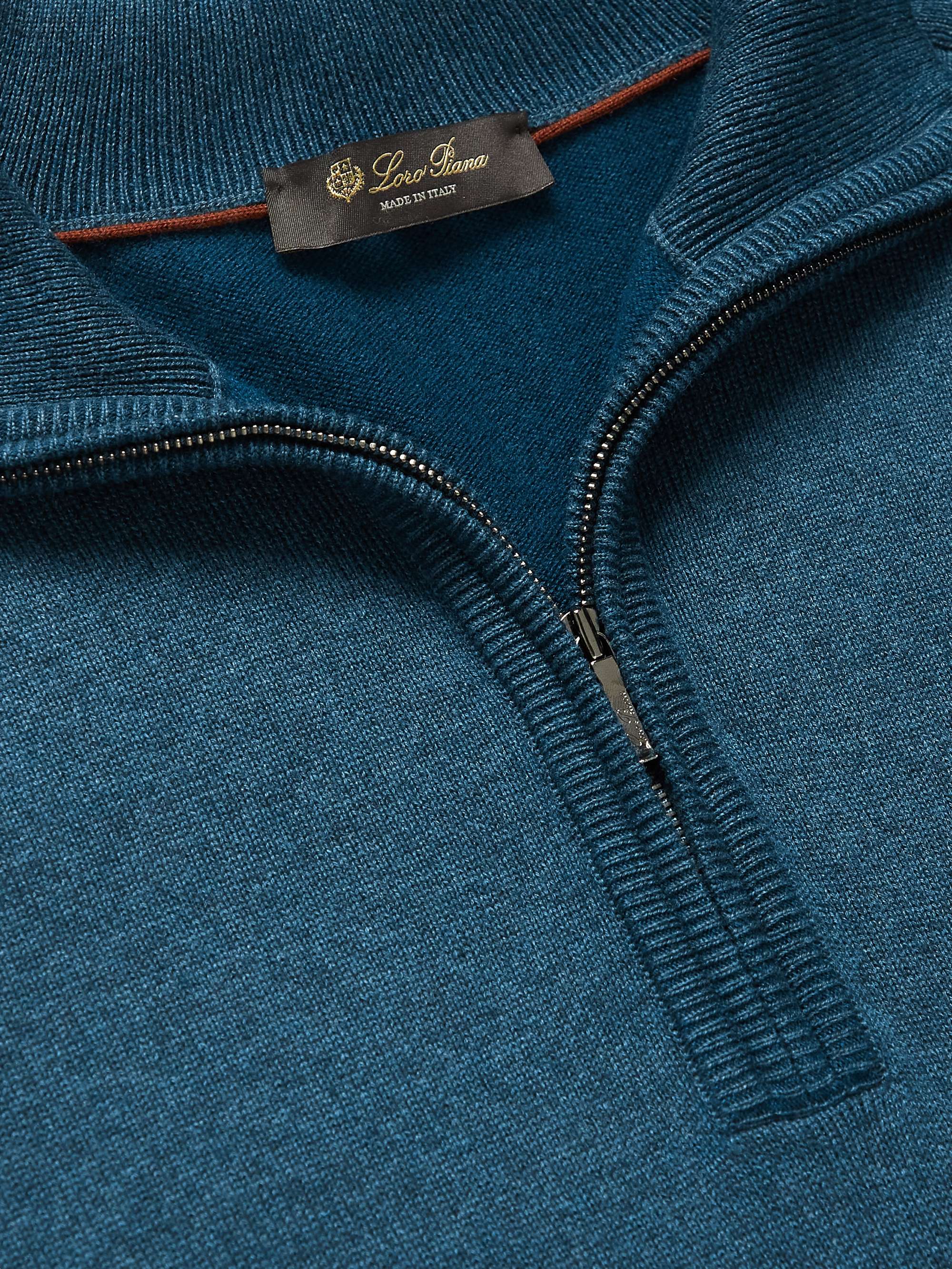 LORO PIANA Half-Zip Cashmere and Silk-Blend Sweater