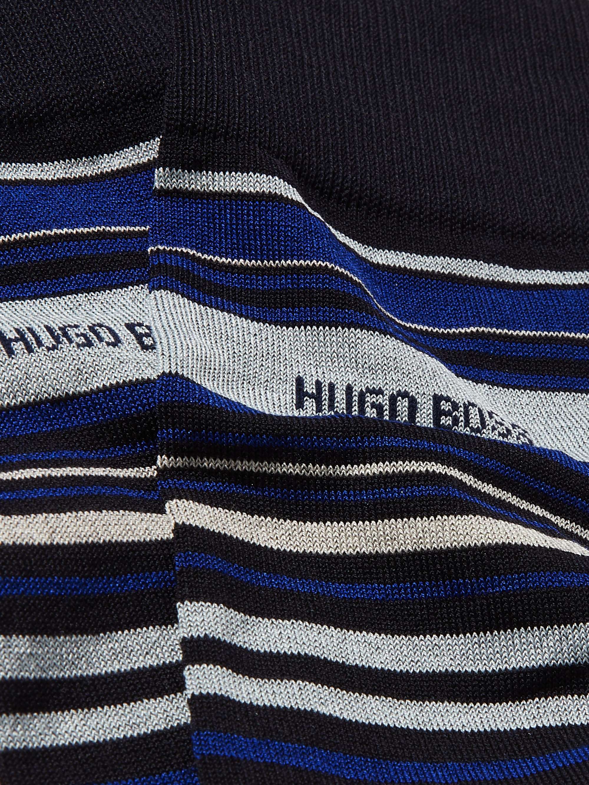 HUGO BOSS Striped Stretch Cotton-Blend Socks