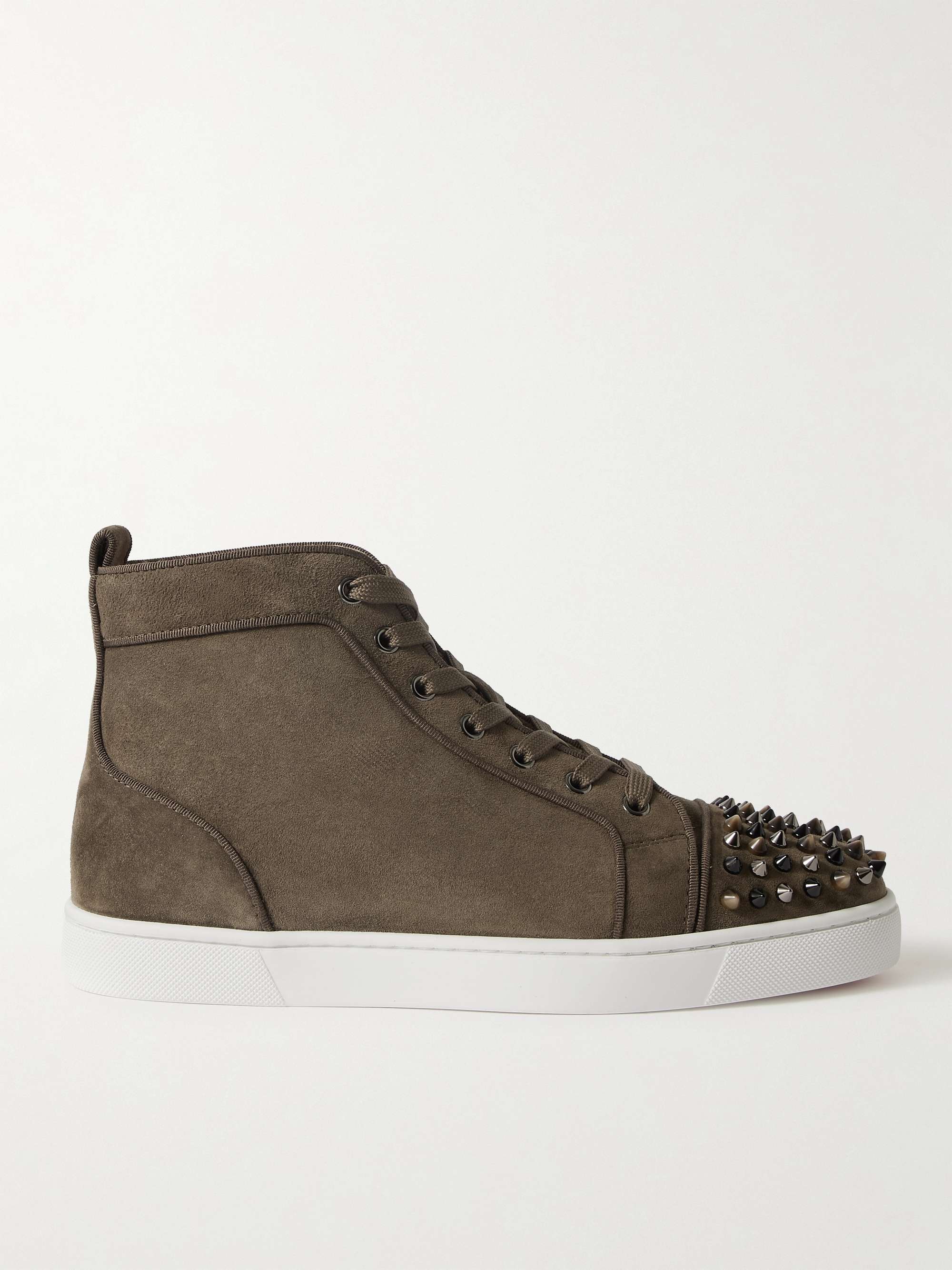 CHRISTIAN LOUBOUTIN Lou Spikes Orlato Suede High-Top Sneakers