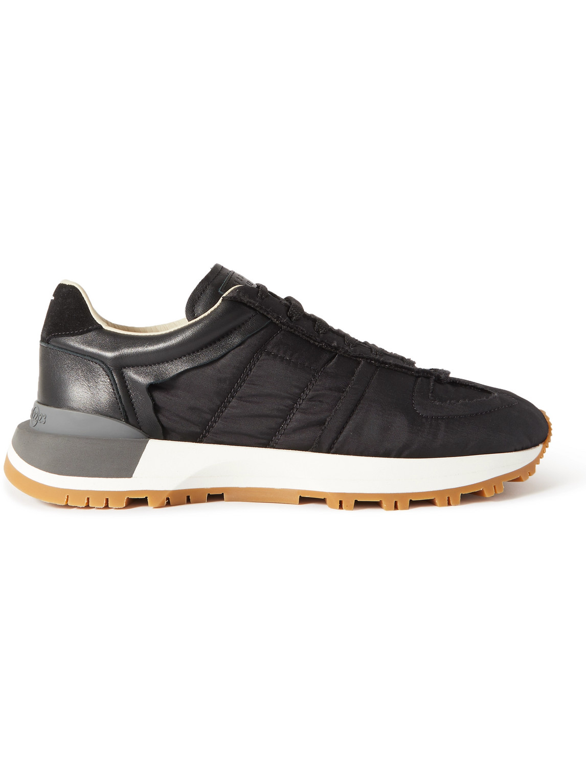 MAISON MARGIELA RUNNER LEATHER AND SUEDE-TRIMMED NYLON SNEAKERS