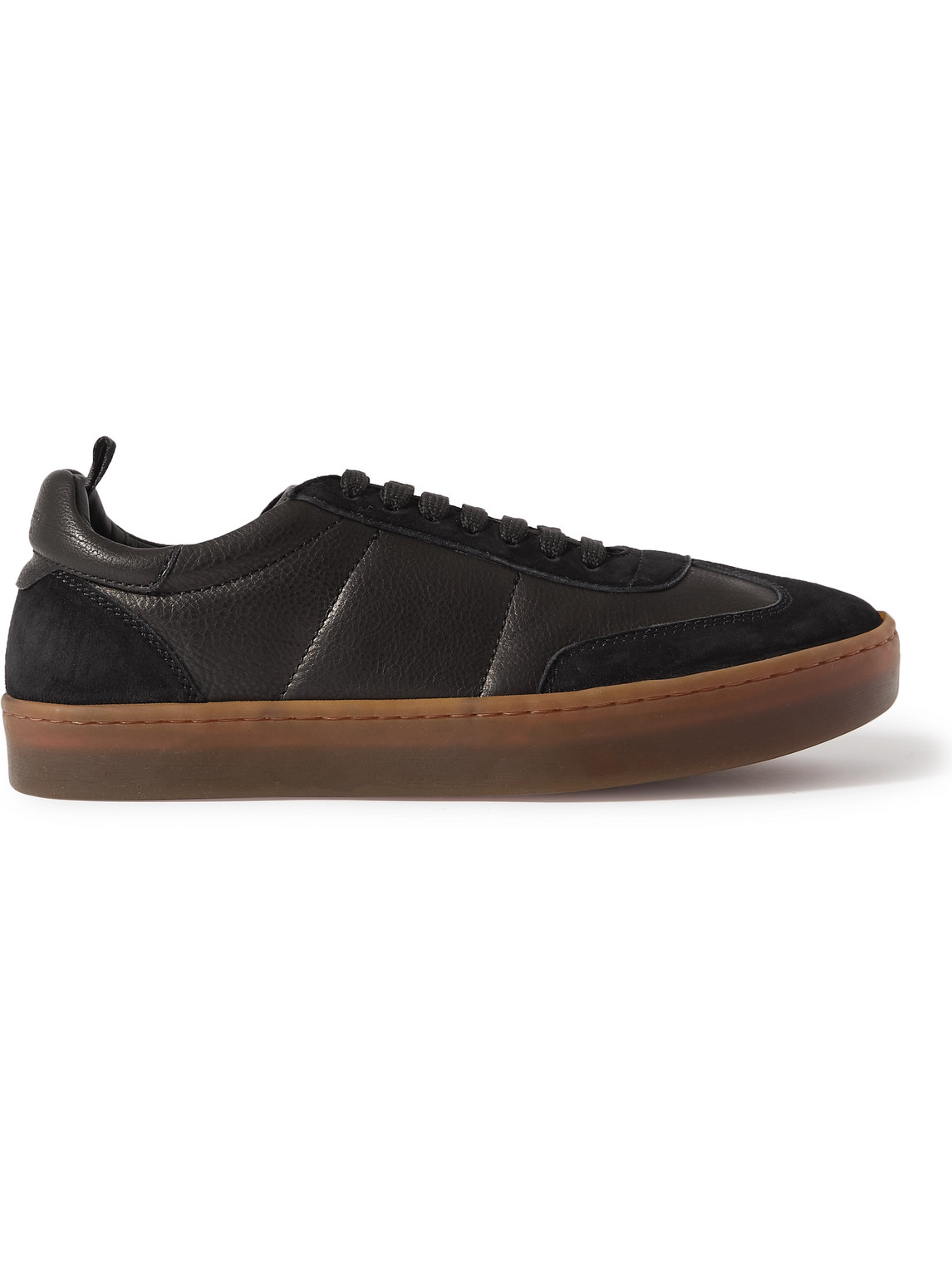 Officine Creative Kombined Leather And Suede Sneakers In Black | ModeSens