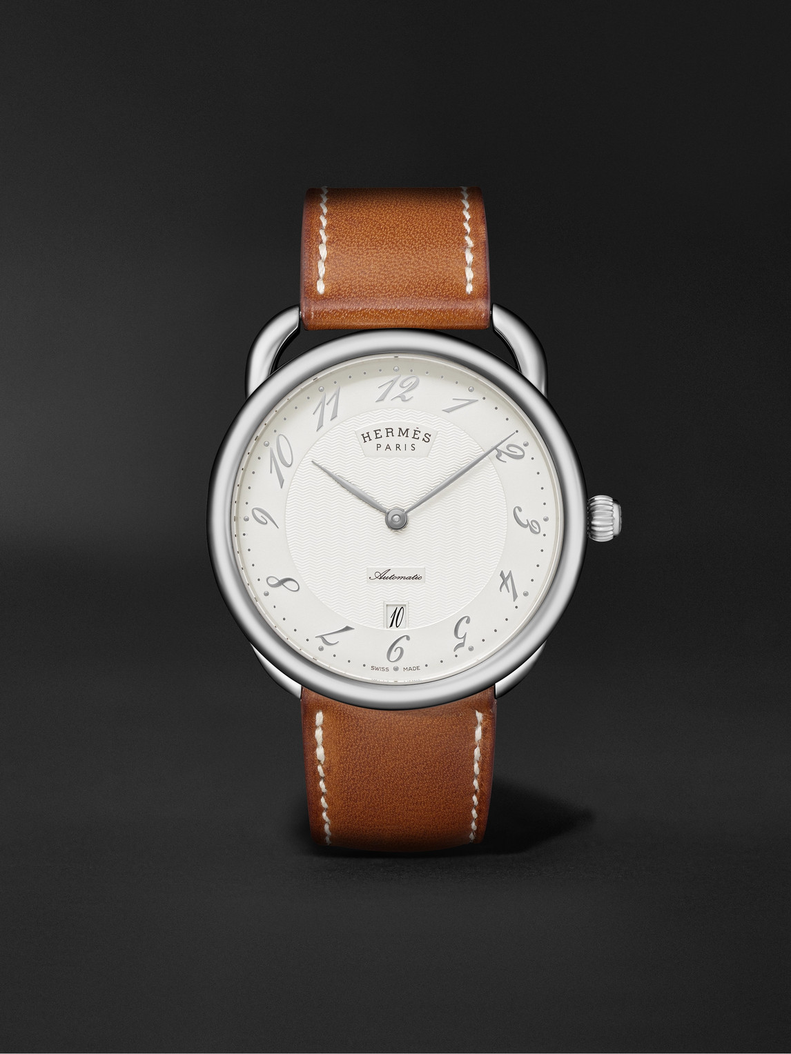 Hermès Timepieces Arceau Automatic 40mm Stainless Steel And Leather Watch, Ref. No. 055473ww00 In White
