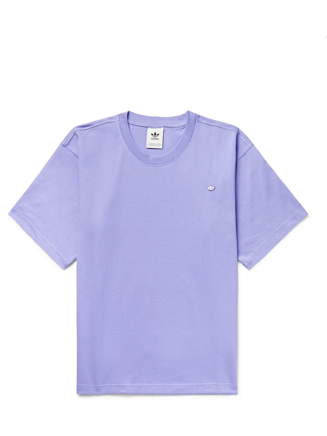 Adidas Originals Adicolor Logo-appliquéd Organic Cotton-jersey T-shirt In Purple