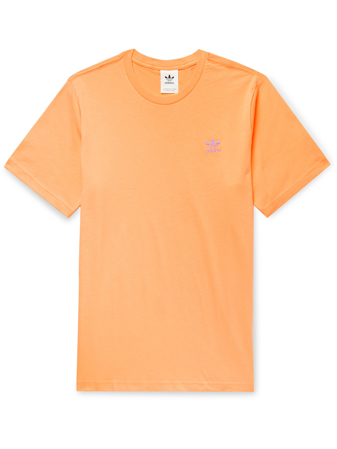 Adidas Originals Adicolor Essentials Logo-embroidered Cotton-jersey T-shirt In Orange