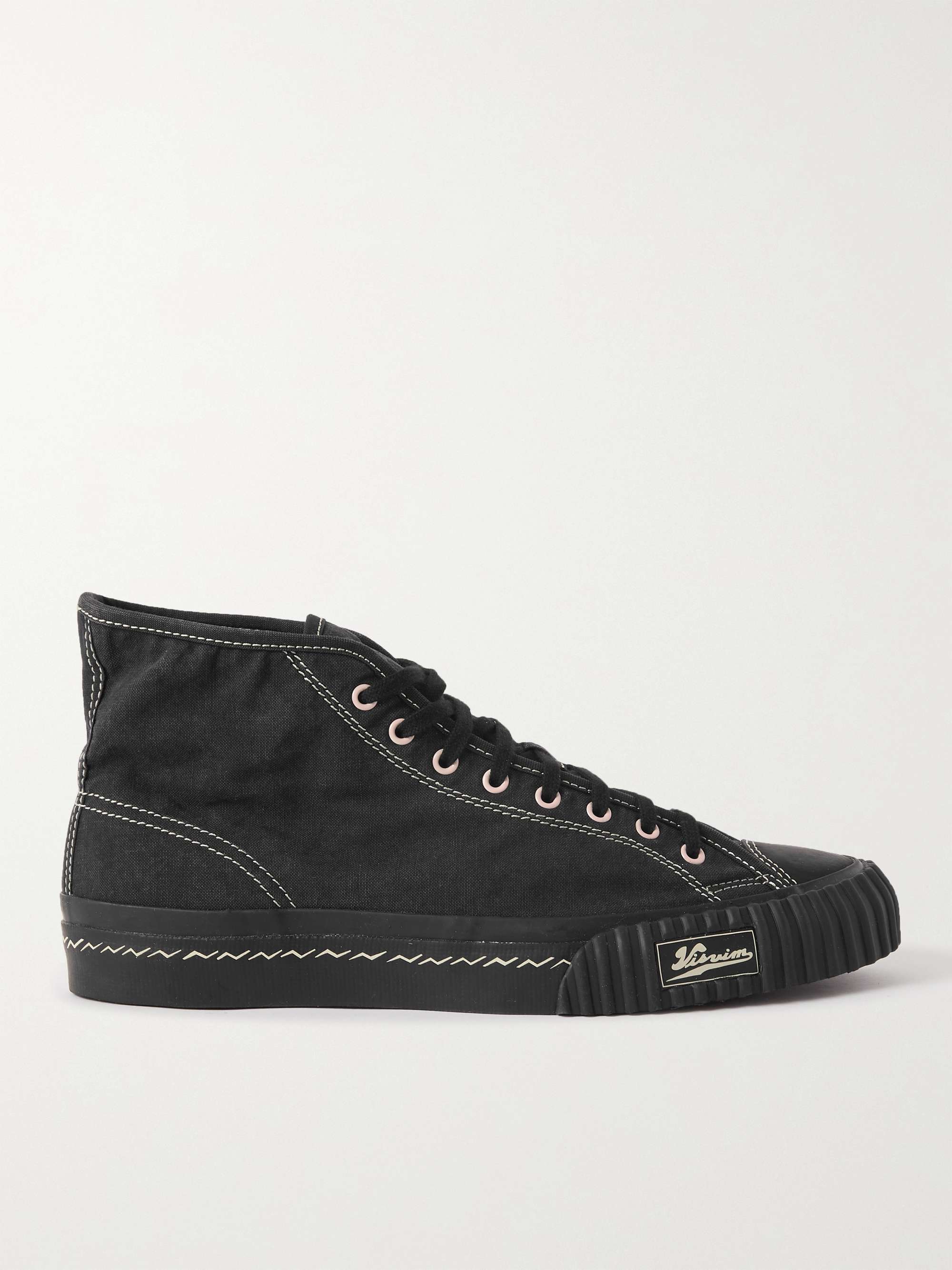 VISVIM Kiefer Leather-Trimmed Canvas High-Top Sneakers