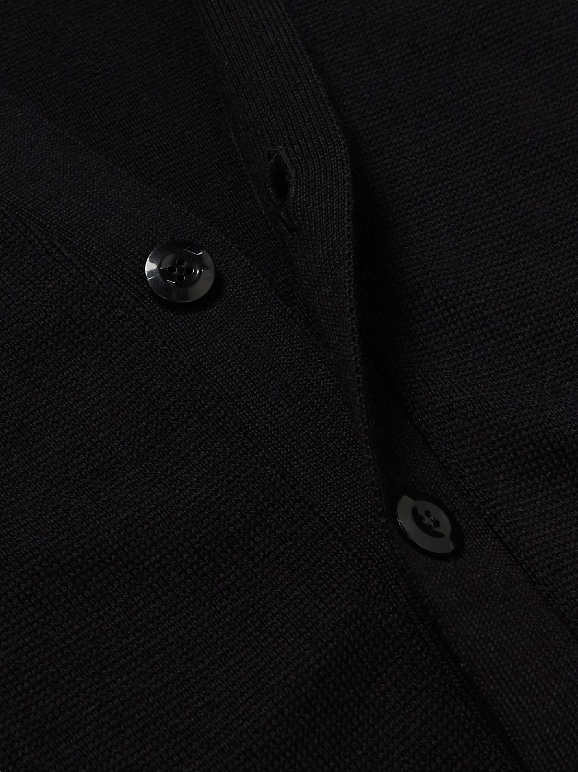 Black Slim-Fit Logo-Embroidered Merino Wool Cardigan | AMI PARIS 