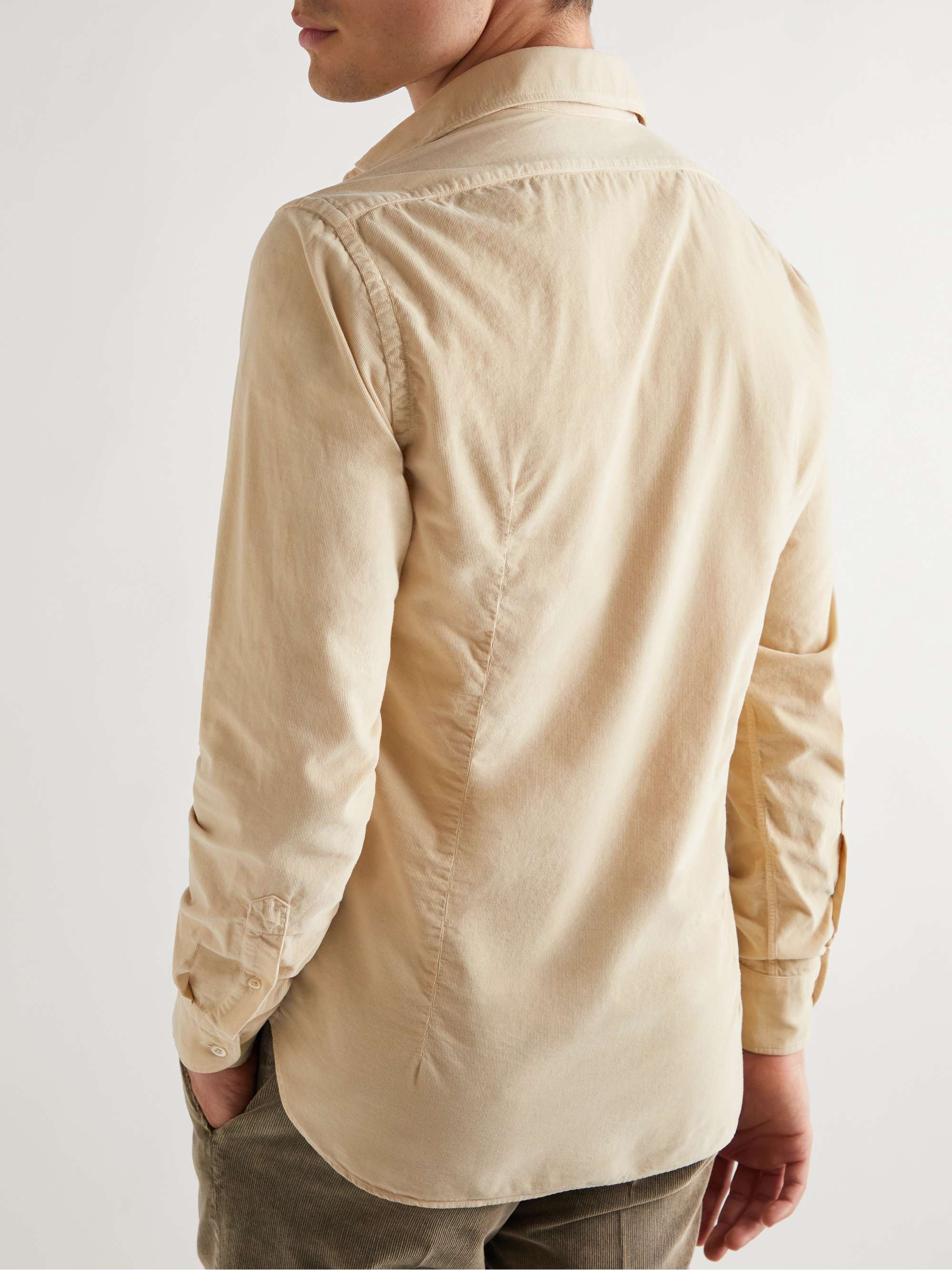 BOGLIOLI Cutaway-Collar Cotton-Corduroy Shirt