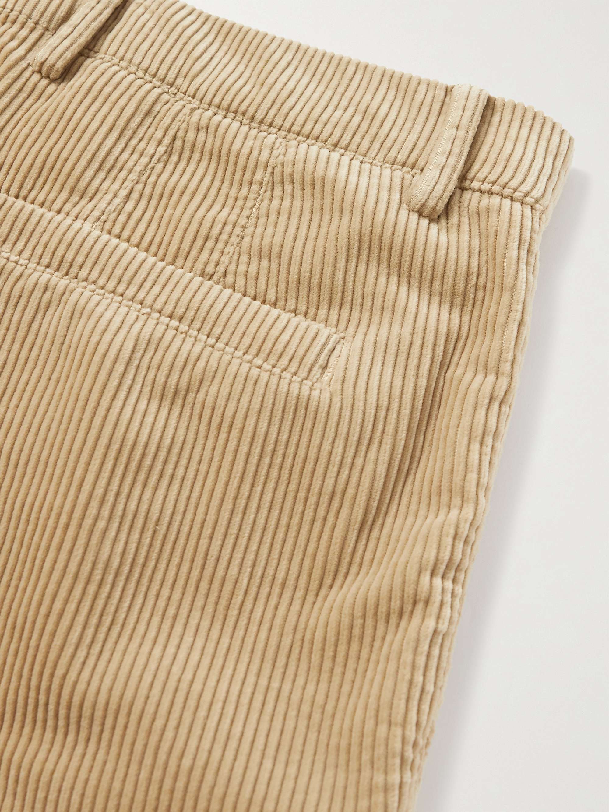 Pleated Cotton-Corduroy Trousers