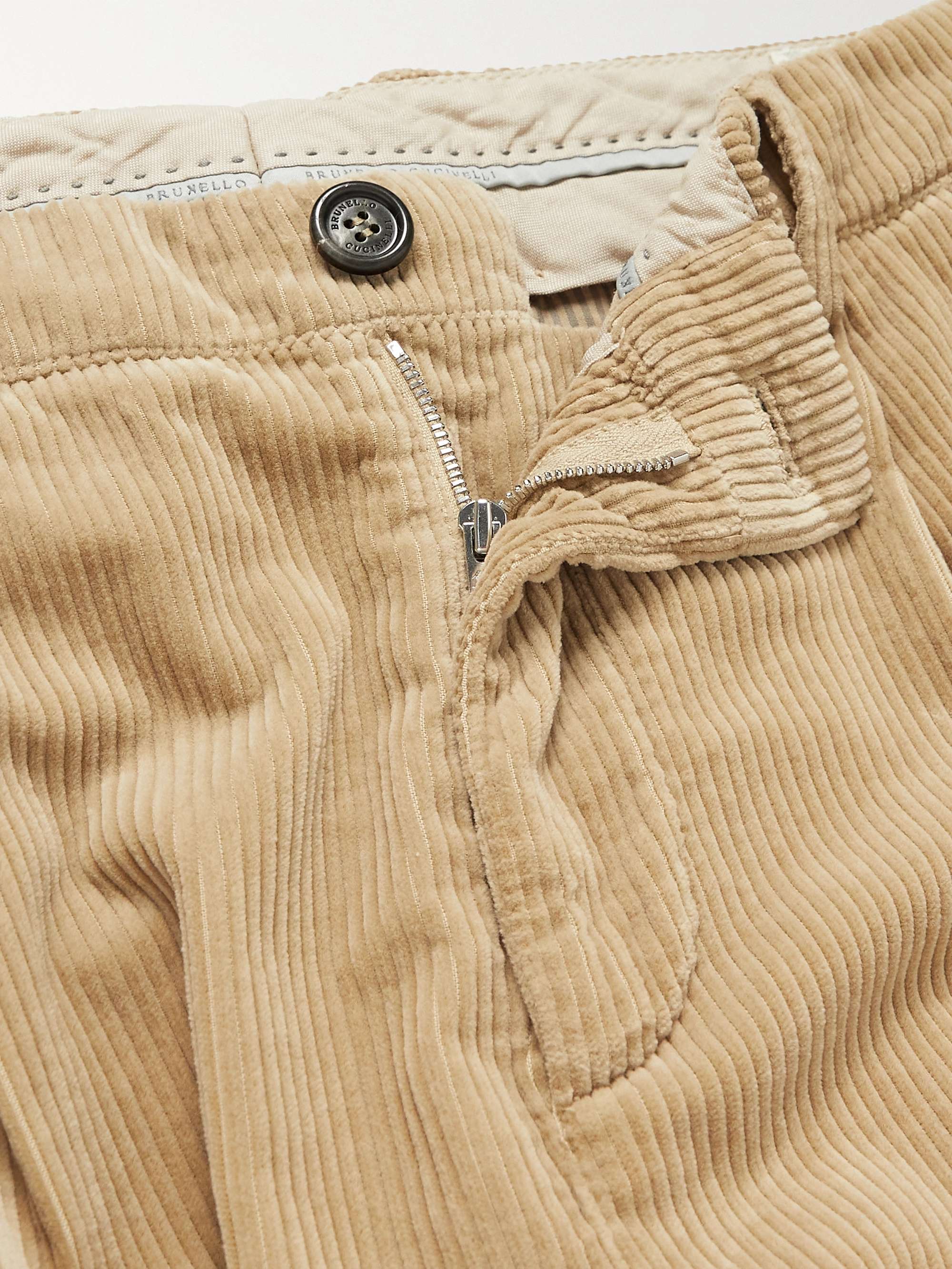 BRUNELLO CUCINELLI Pleated Cotton-Corduroy Trousers