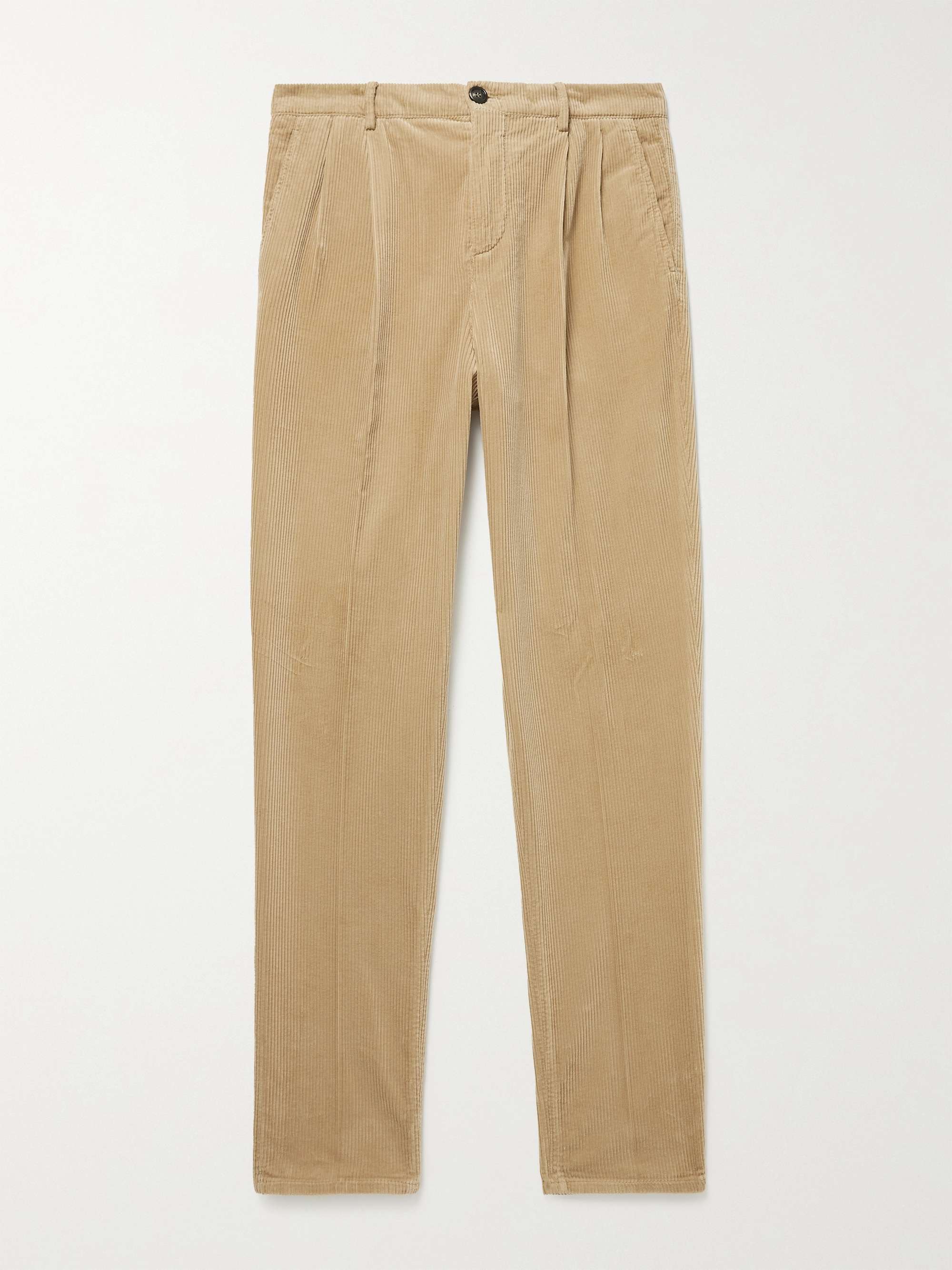 BRUNELLO CUCINELLI Pleated Cotton-Corduroy Trousers