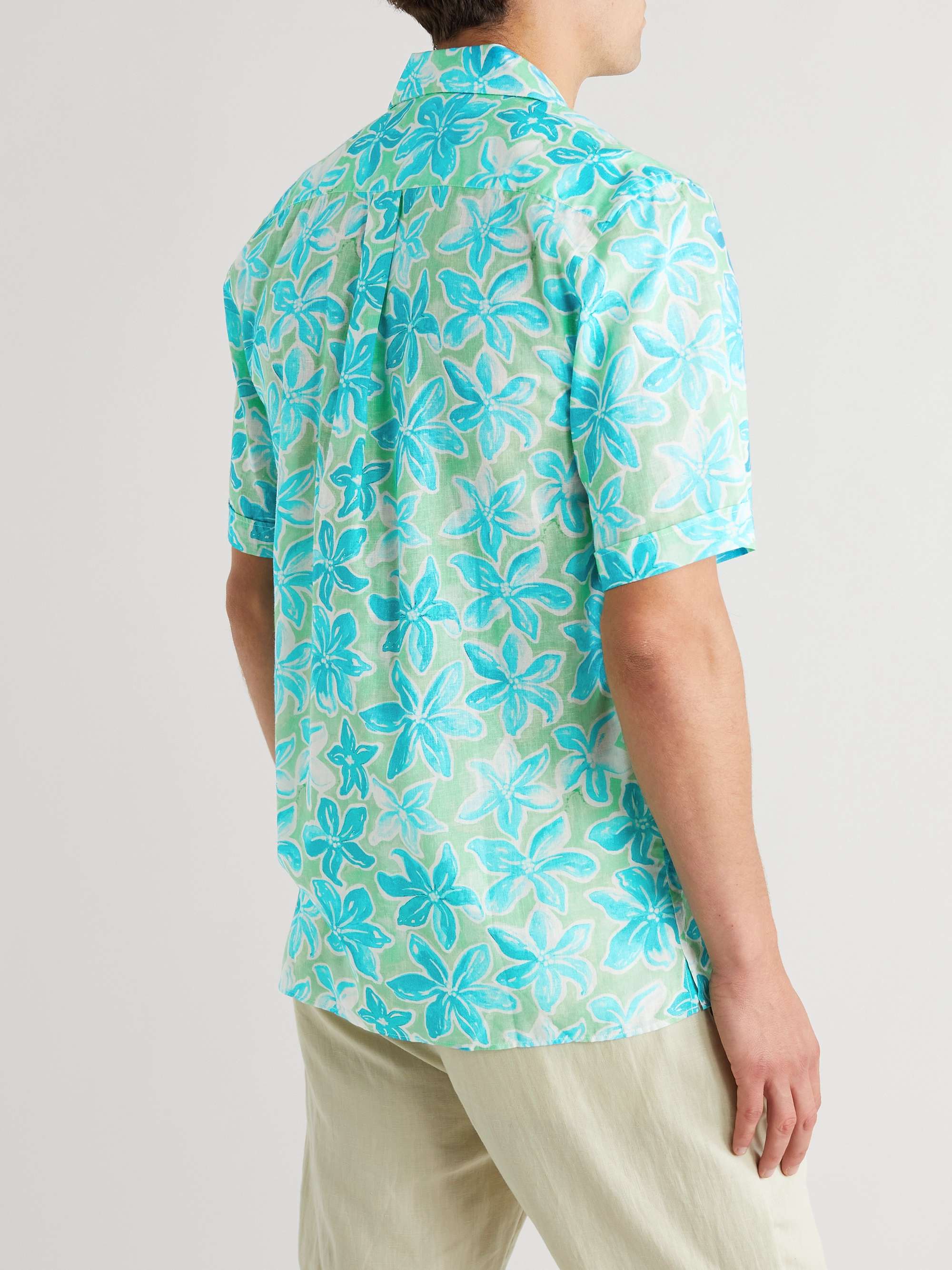 VILEBREQUIN Charli Camp-Collar Printed Cotton and Linen-Blend Shirt