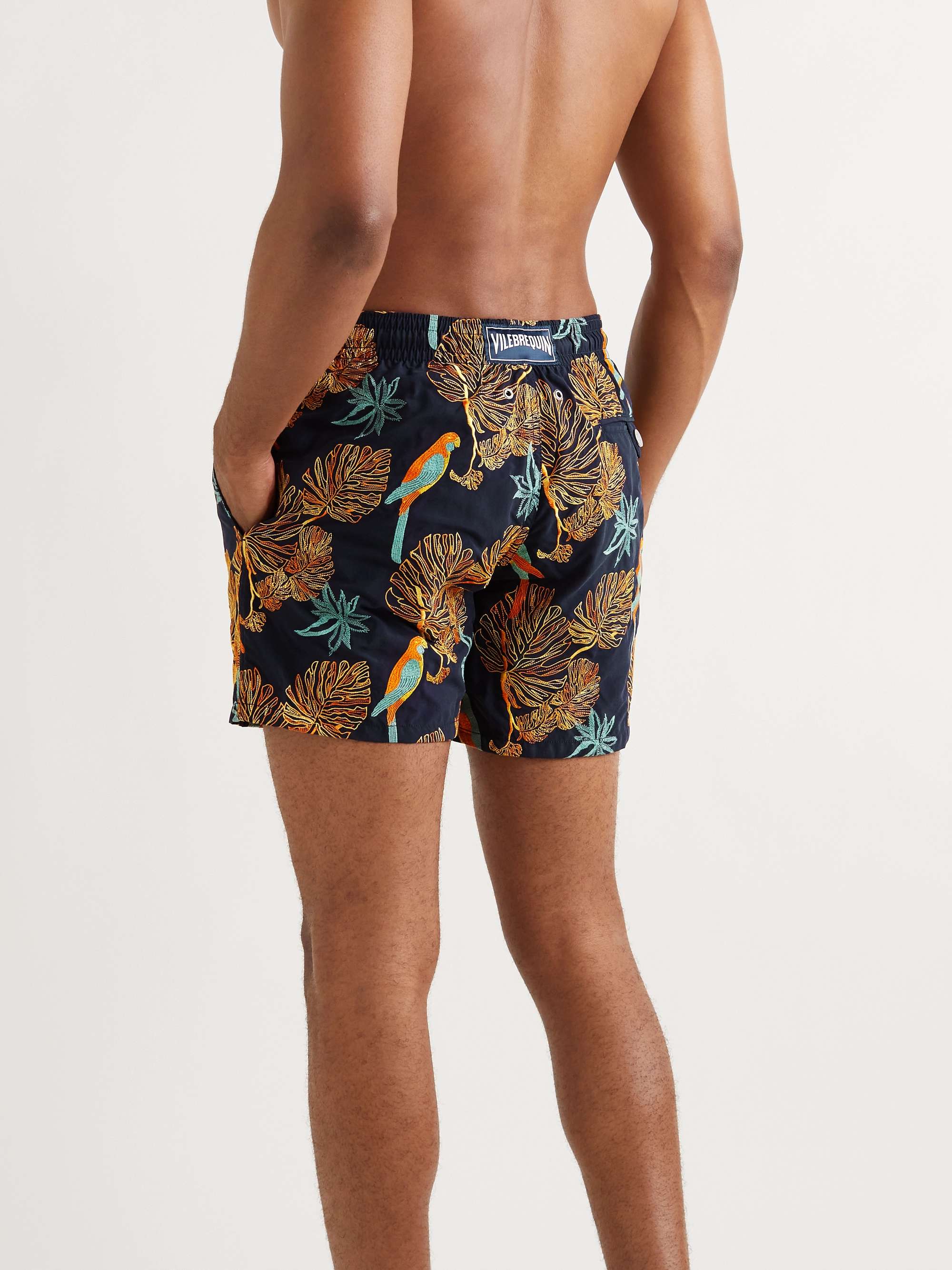 VILEBREQUIN Mistral Embroidered Mid-Length Swim Shorts