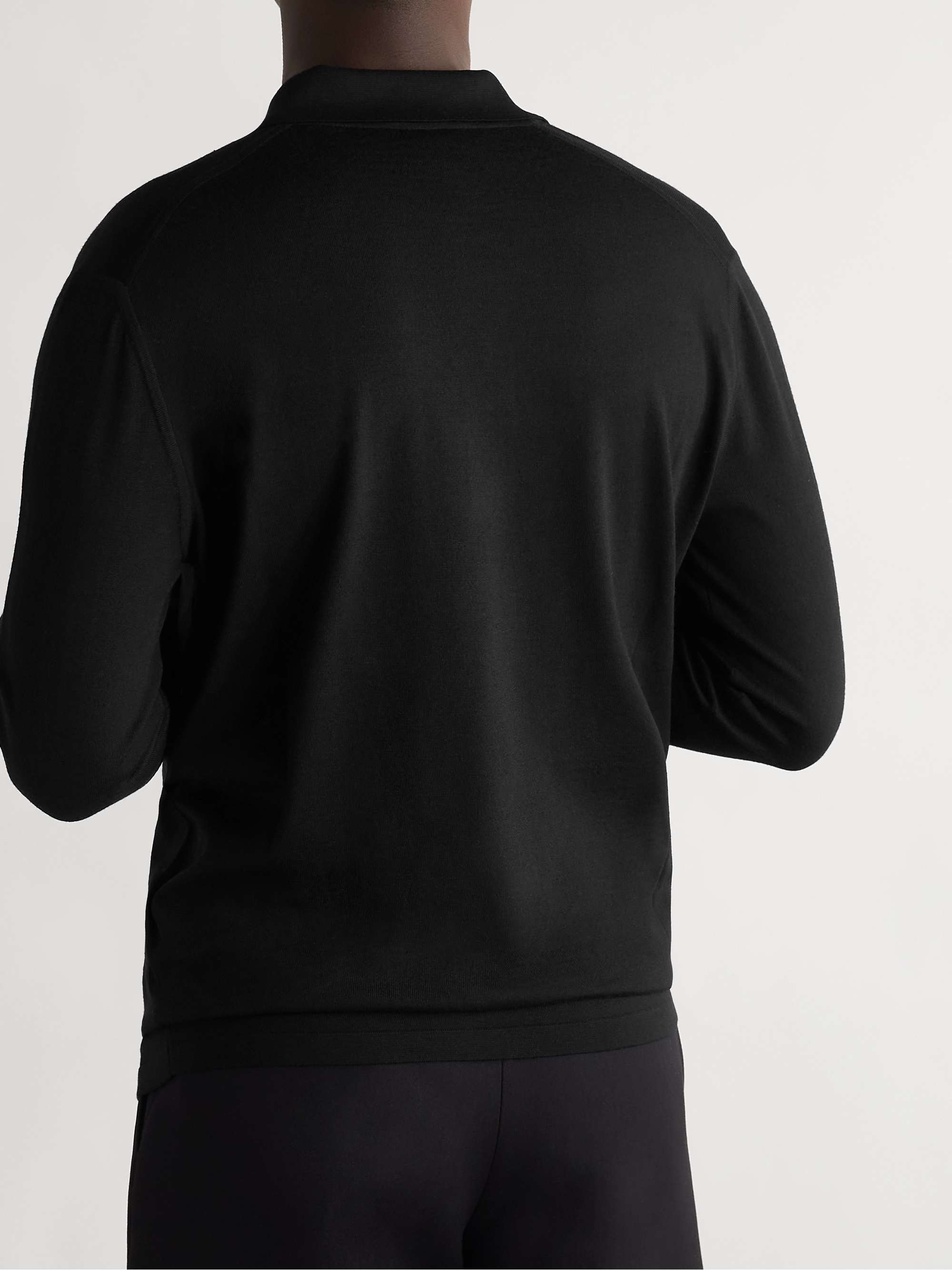 DUNHILL Merino Wool and Mulberry Silk-Blend Polo Shirt