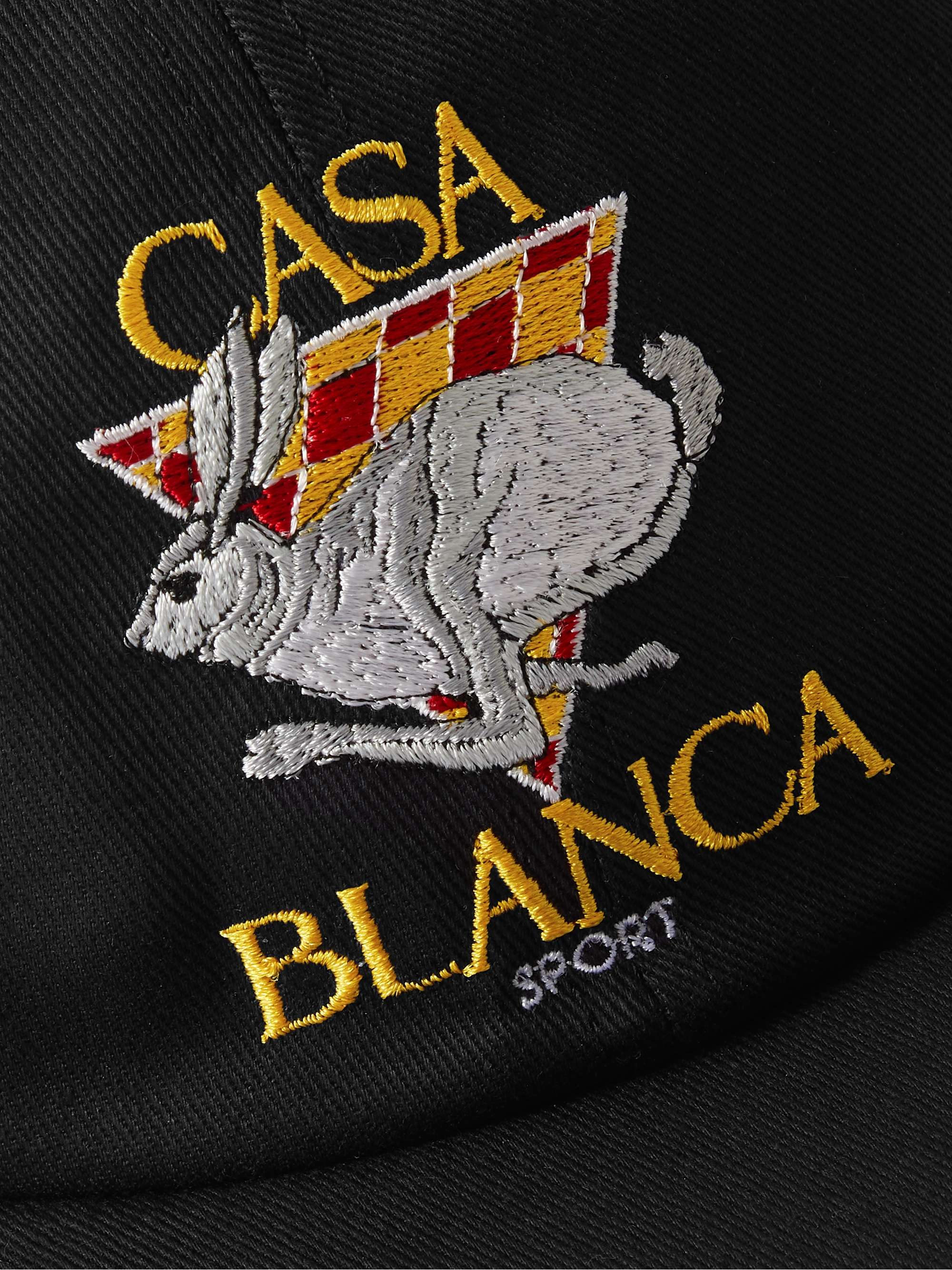 CASABLANCA Logo-Embroidered Cotton-Twill Baseball Cap