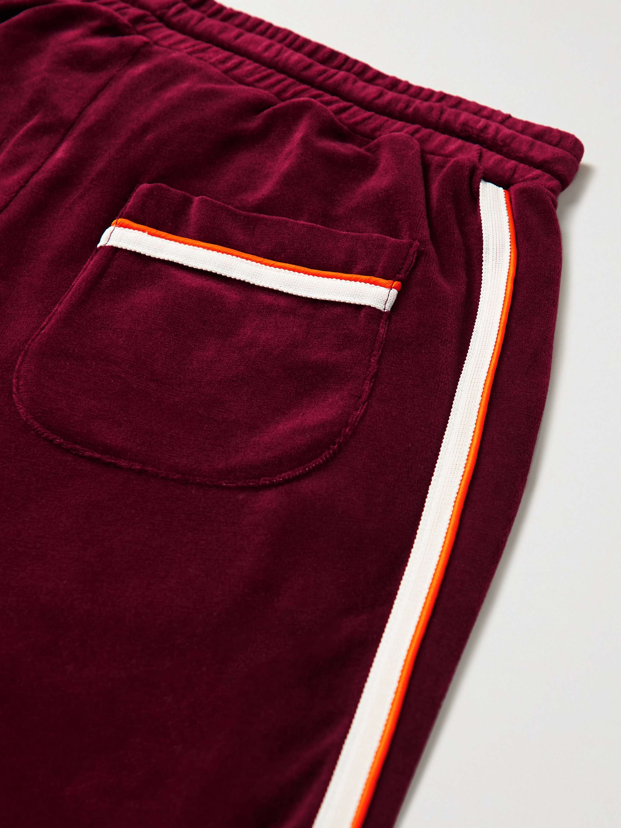 CASABLANCA Racing Tapered Striped Velour Track Pants