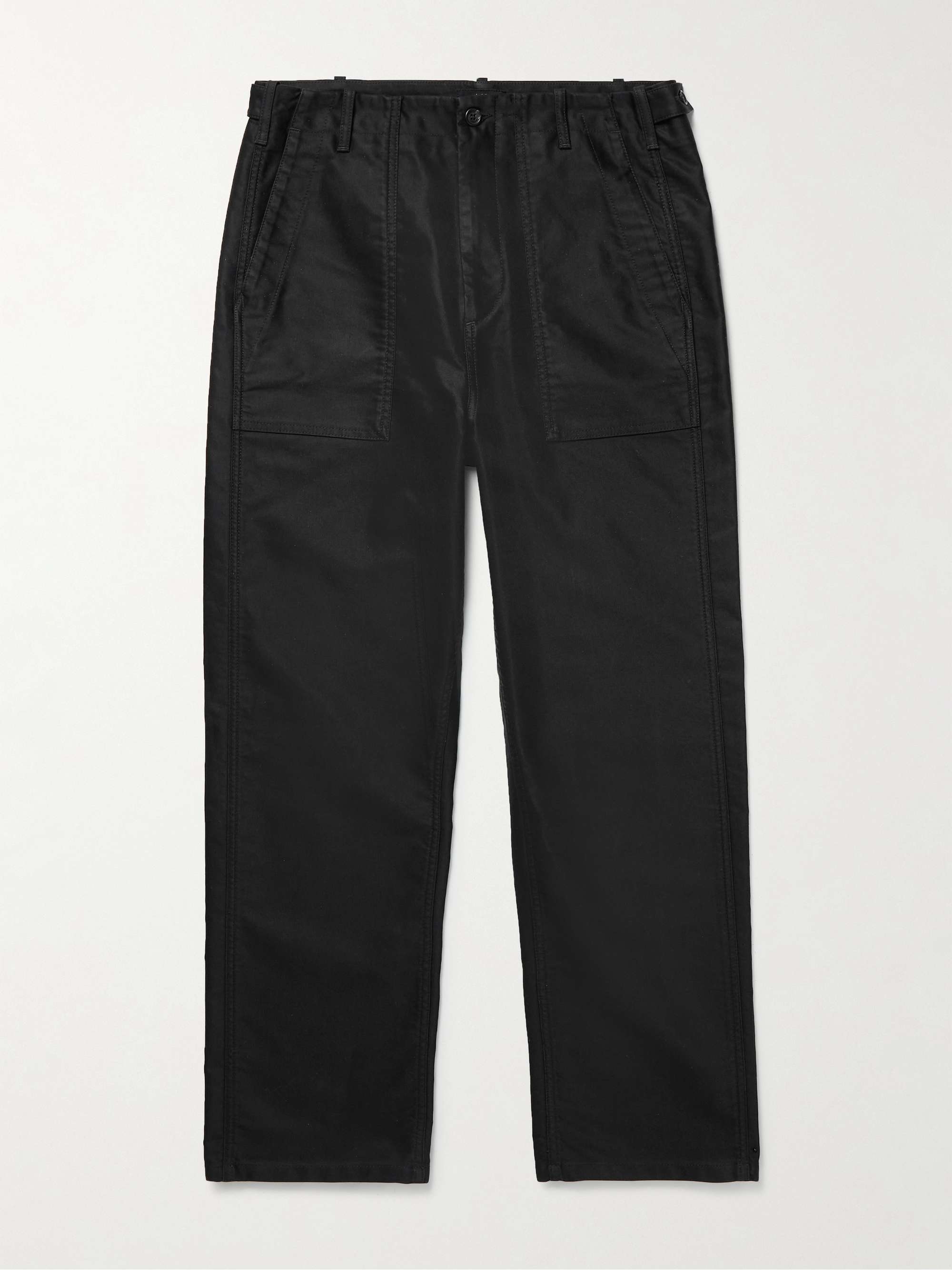 DUNHILL Straight-Leg Cotton-Sateen Trousers