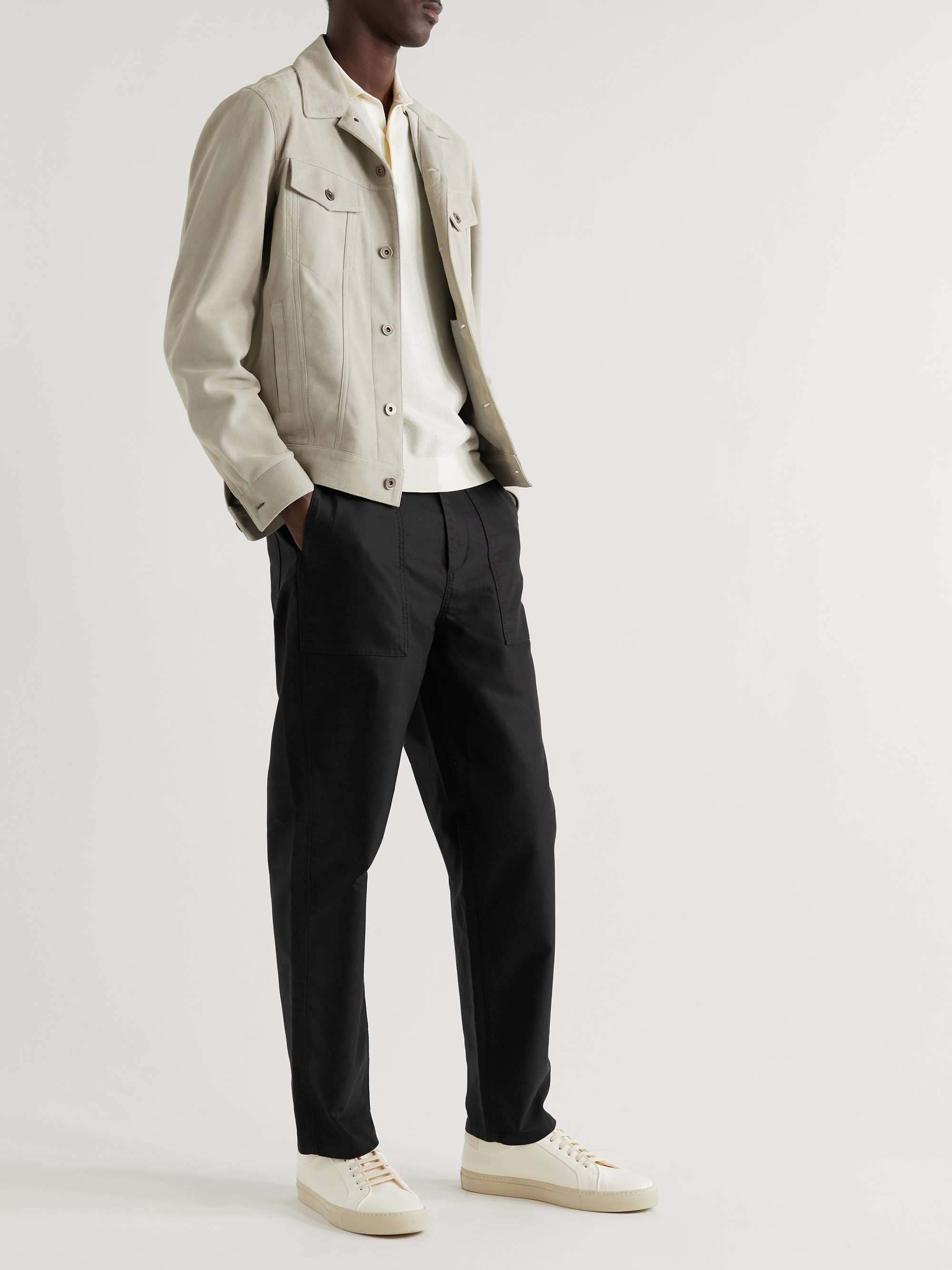 DUNHILL Straight-Leg Cotton-Sateen Trousers