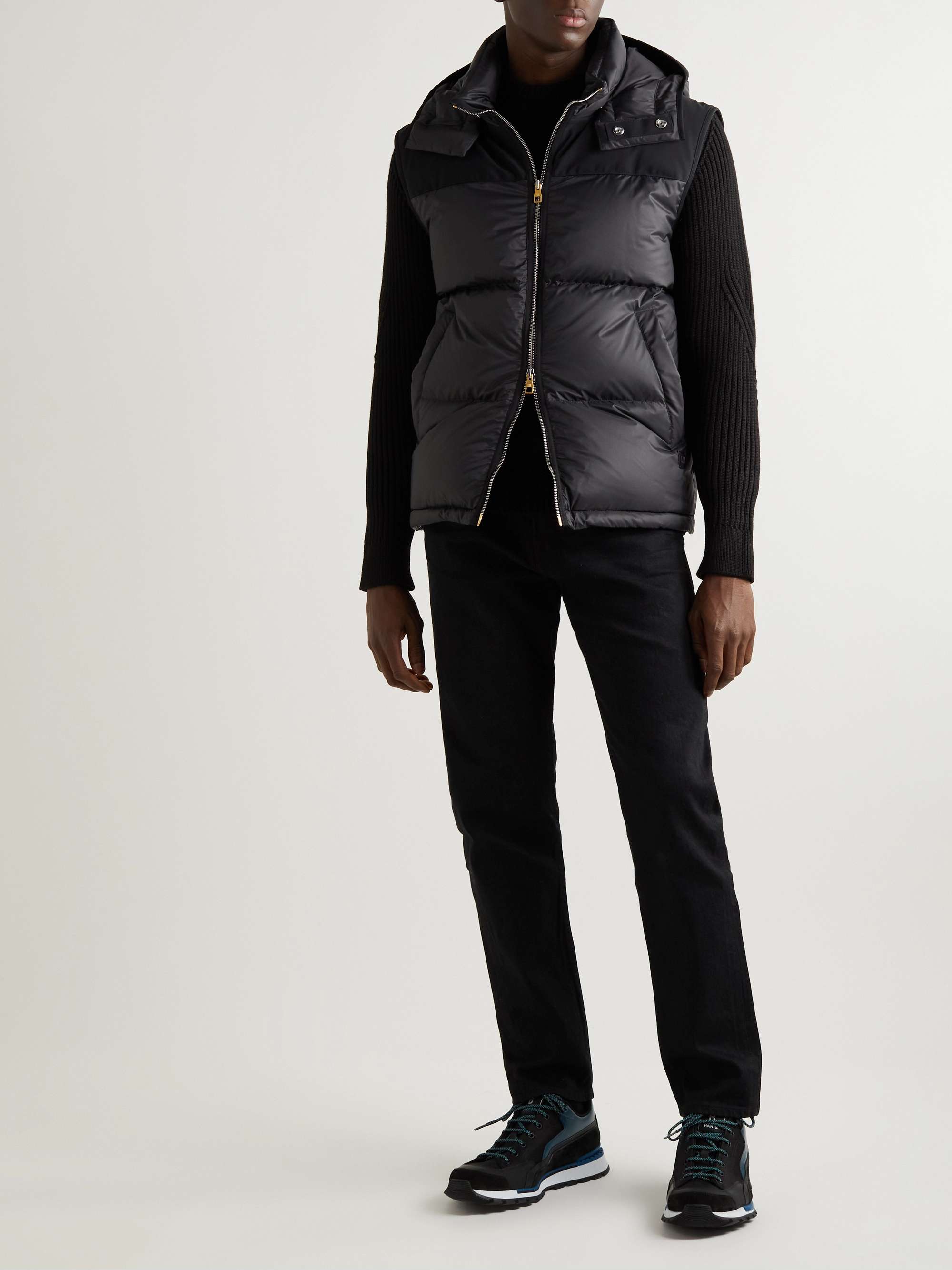 DUNHILL Convertible Quilted Shell and Wool-Blend Down Hooded Jacket