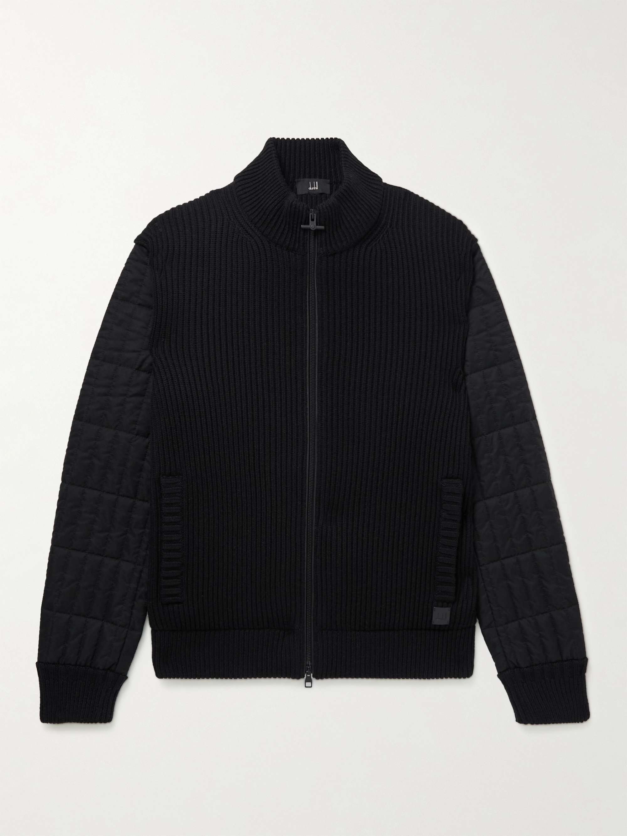 DUNHILL Ribbed Wool and Quilted Shell Jacket
