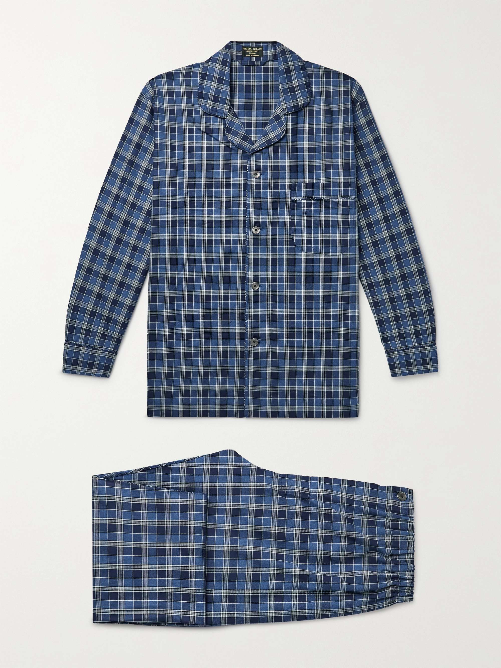 EMMA WILLIS Prince of Wales Checked Brushed Cotton-Flannel Pyjama Set