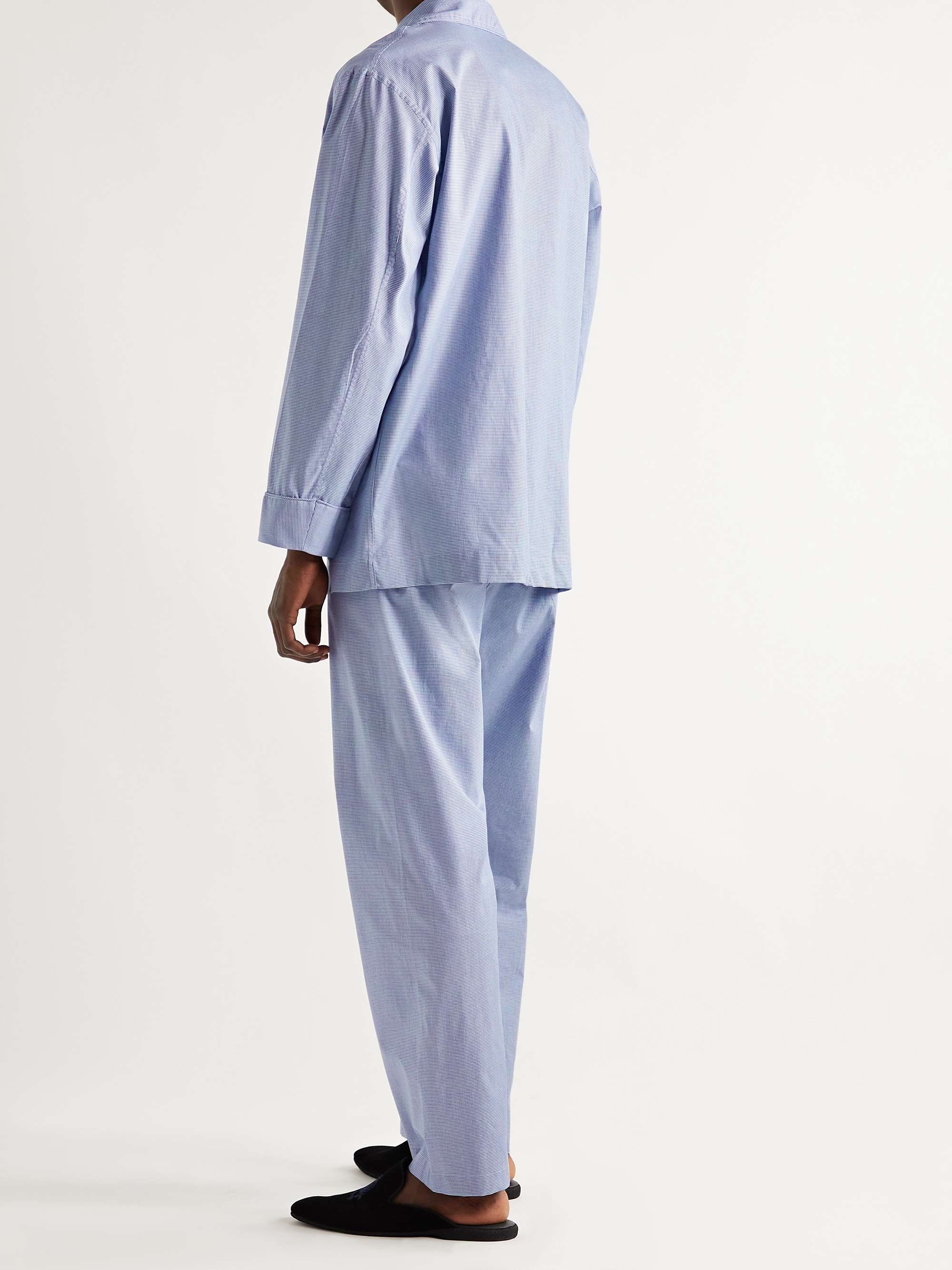 EMMA WILLIS Houndstooth Brushed Cotton-Poplin Pyjama Set