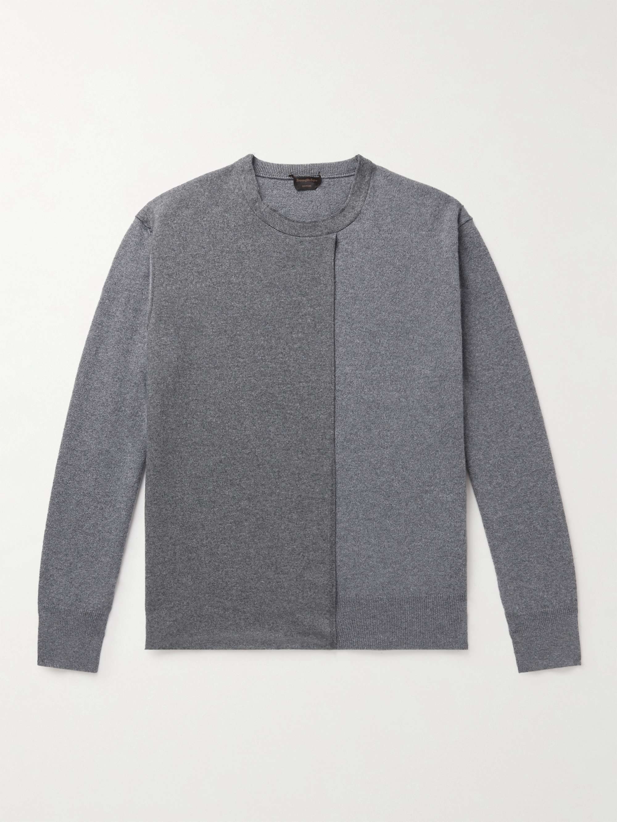 ERMENEGILDO ZEGNA Asymmetric Panelled Cashmere-Blend Sweater
