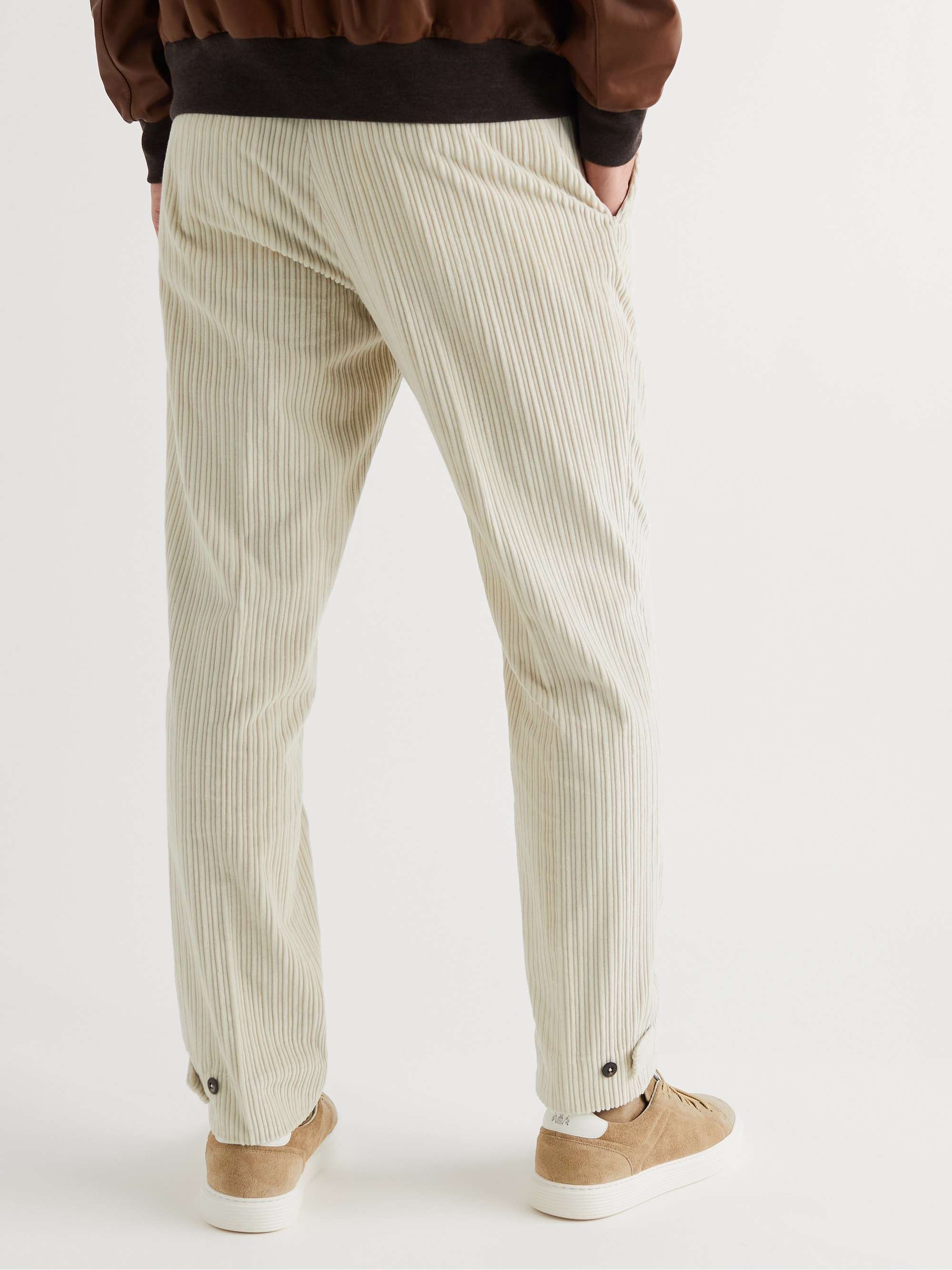 ERMENEGILDO ZEGNA Slim-Fit Cashco Cotton and Cashmere-Blend Corduroy Trousers