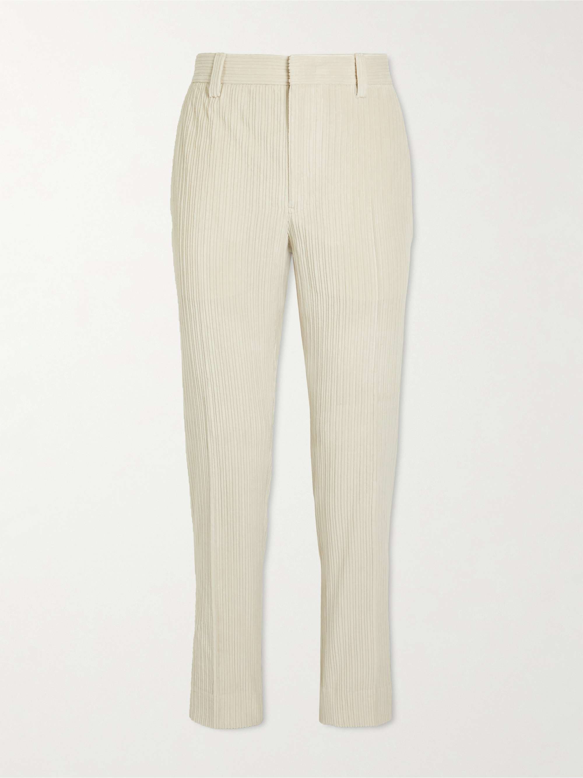 ERMENEGILDO ZEGNA Slim-Fit Cashco Cotton and Cashmere-Blend Corduroy Trousers