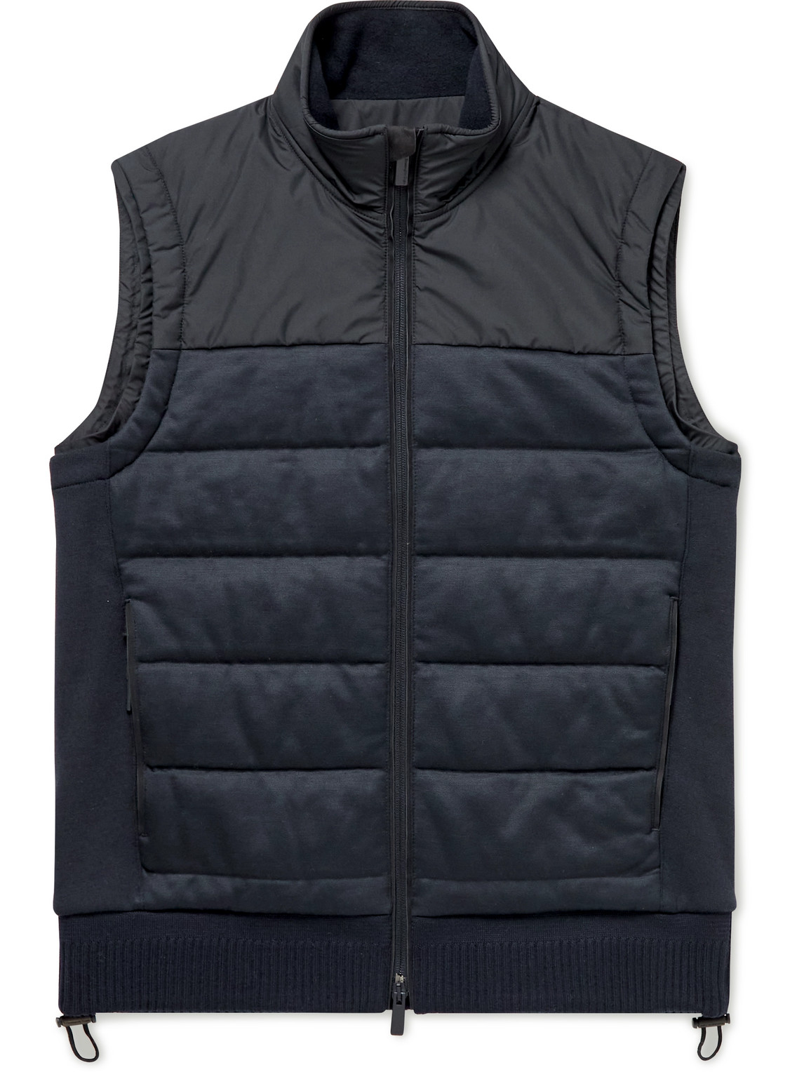 Ermenegildo Zegna Slim-fit Shell-trimmed Quilted Padded Wool And Shell Gilet In Blue