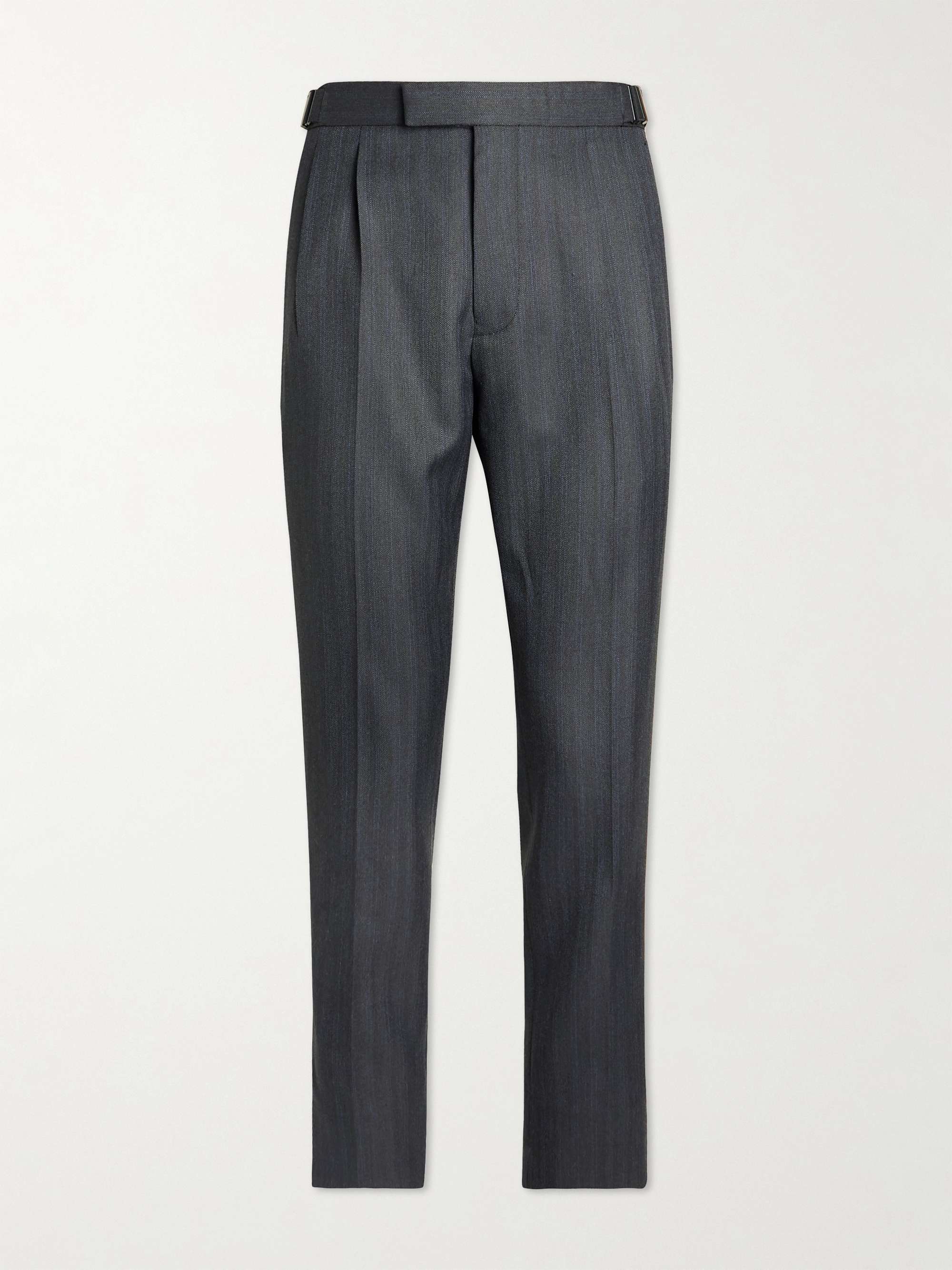 ERMENEGILDO ZEGNA Slim-Fit Striped Wool Trousers