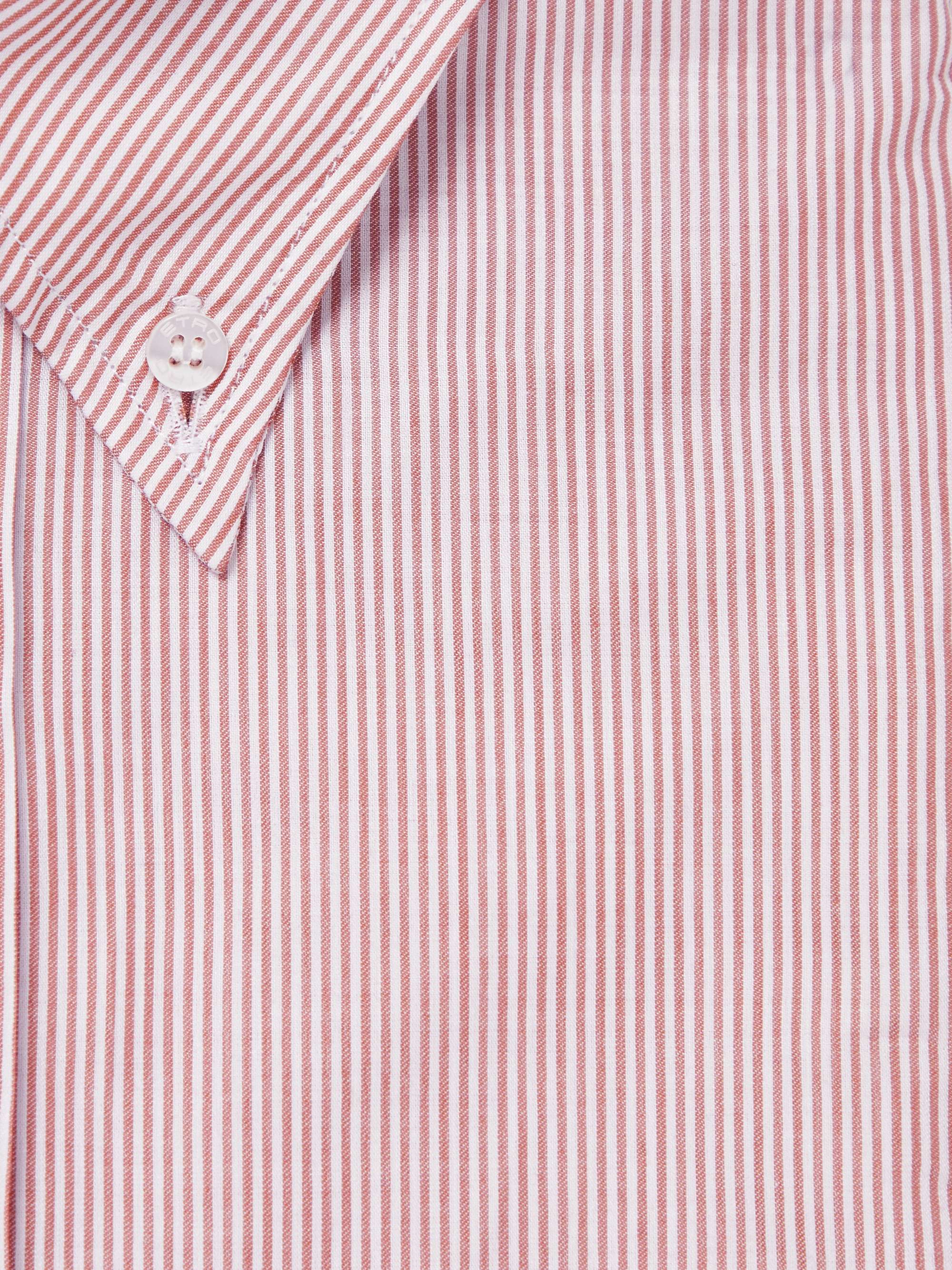 ETRO Button-Down Collar Logo-Embroidered Striped Cotton Shirt