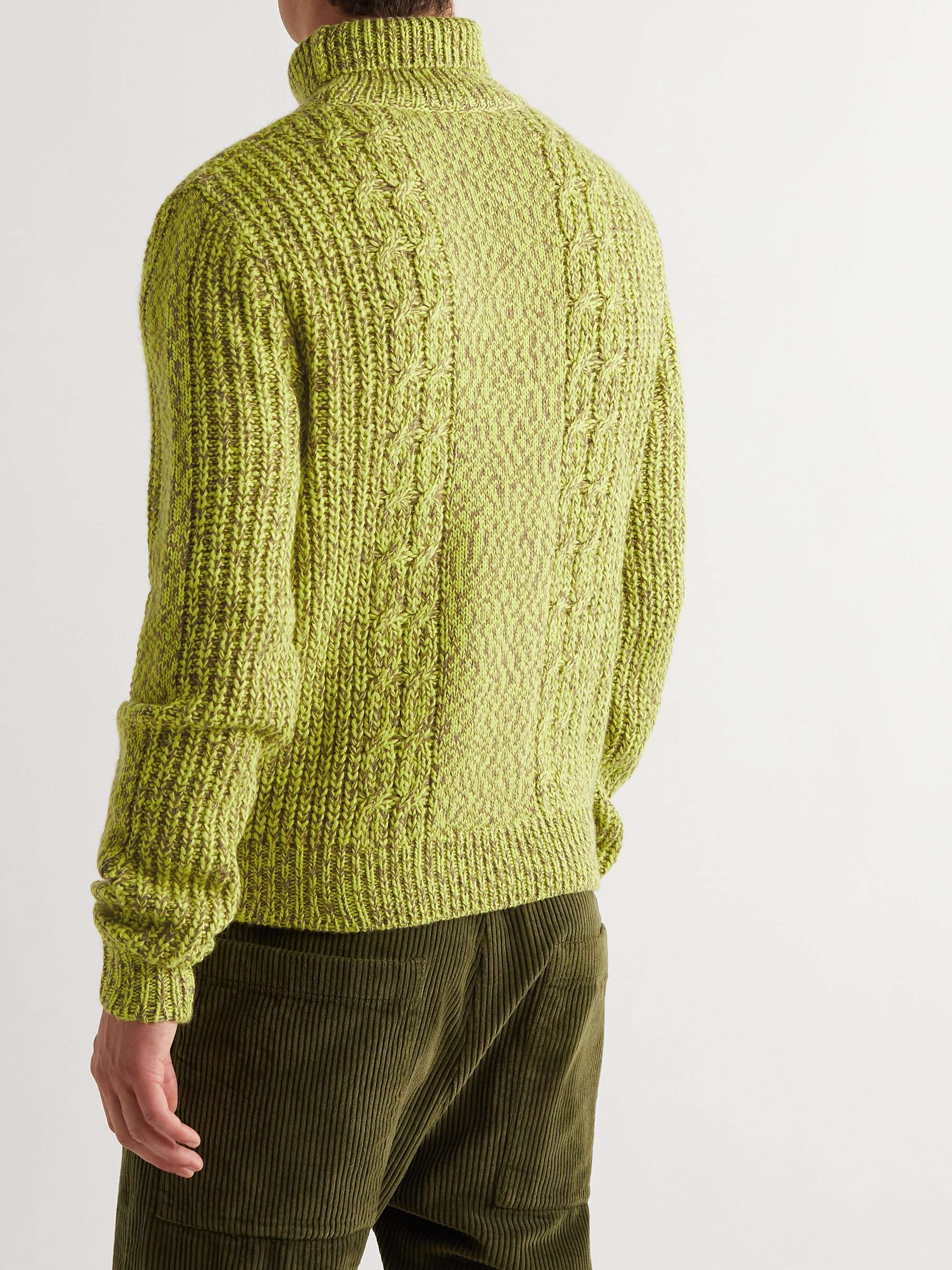 ETRO Cable-Knit Wool-Blend Rollneck Sweater
