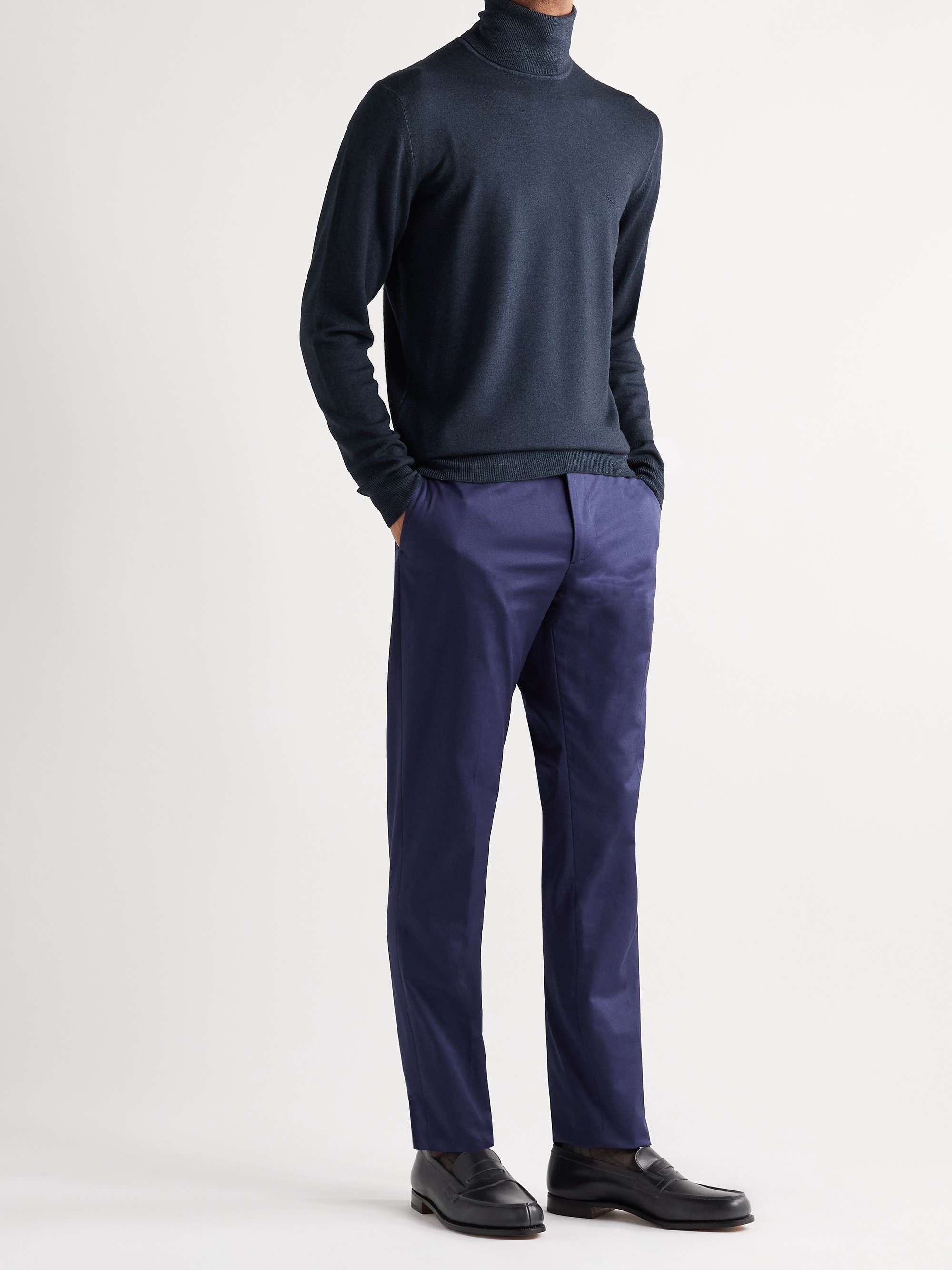 ETRO Logo-Embroidered Virgin Wool Rollneck Sweater