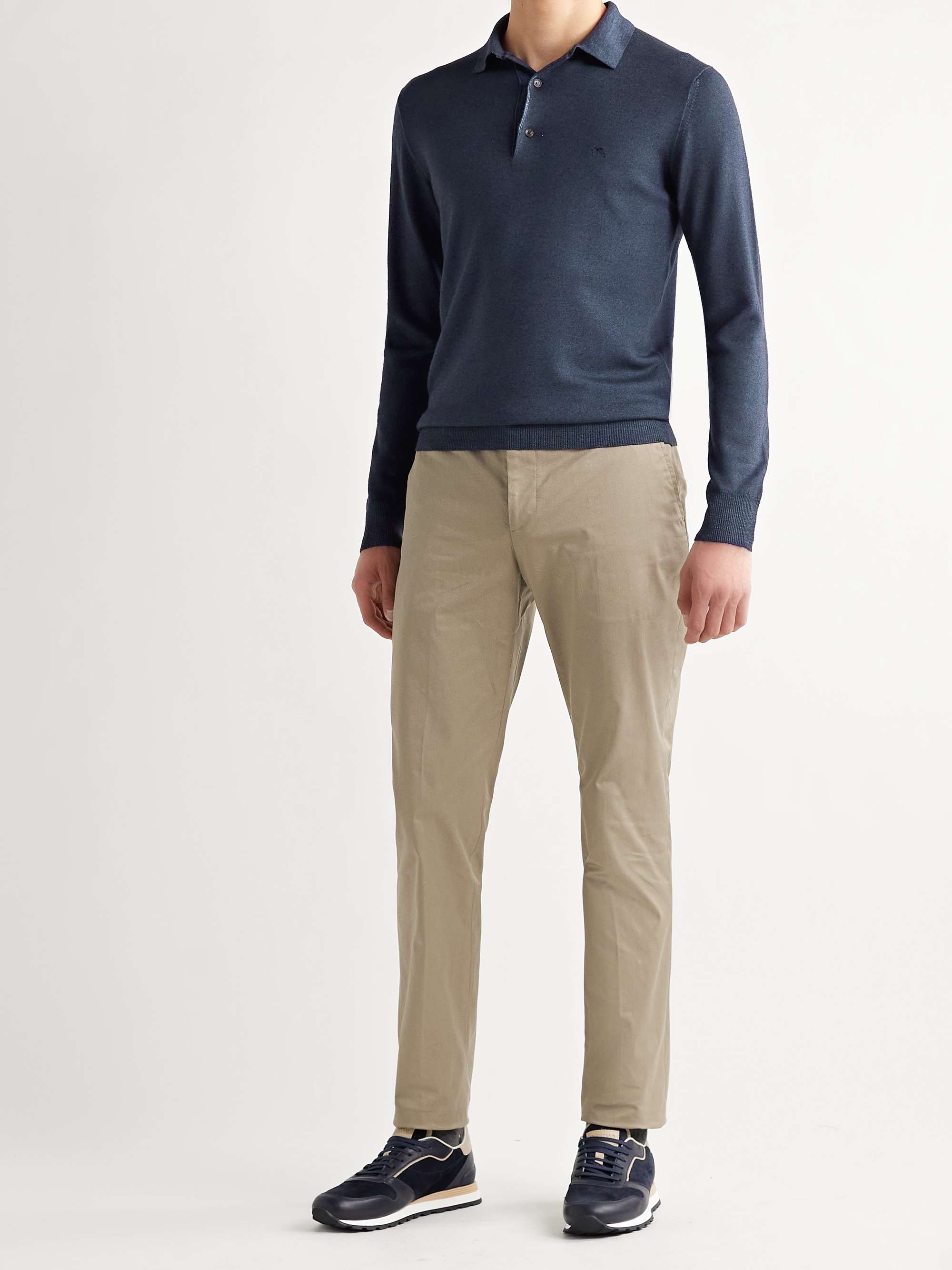 ETRO Slim-Fit Virgin Wool Polo Shirt