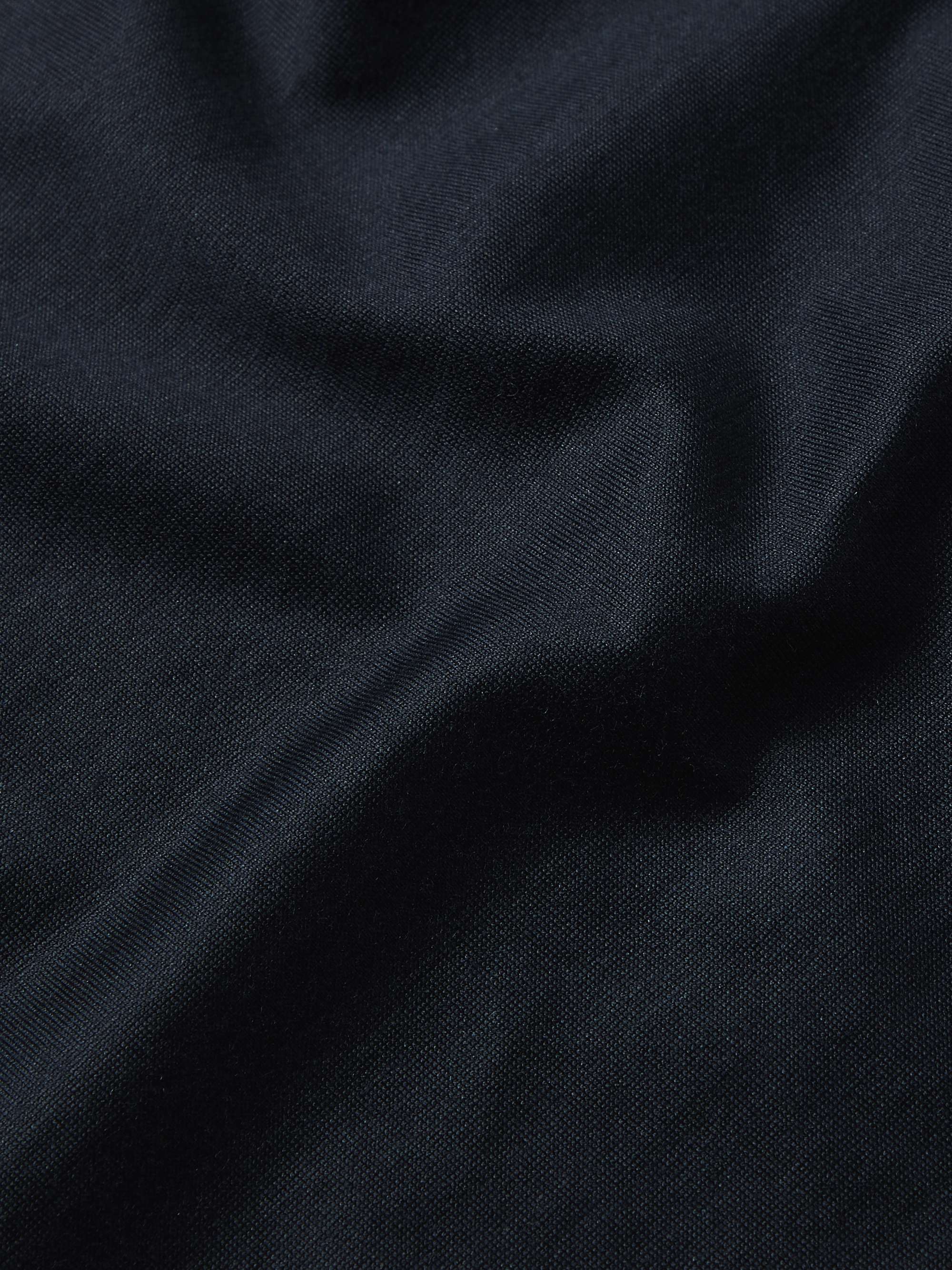 GIORGIO ARMANI Slim-Fit Silk and Cotton-Blend Polo Shirt