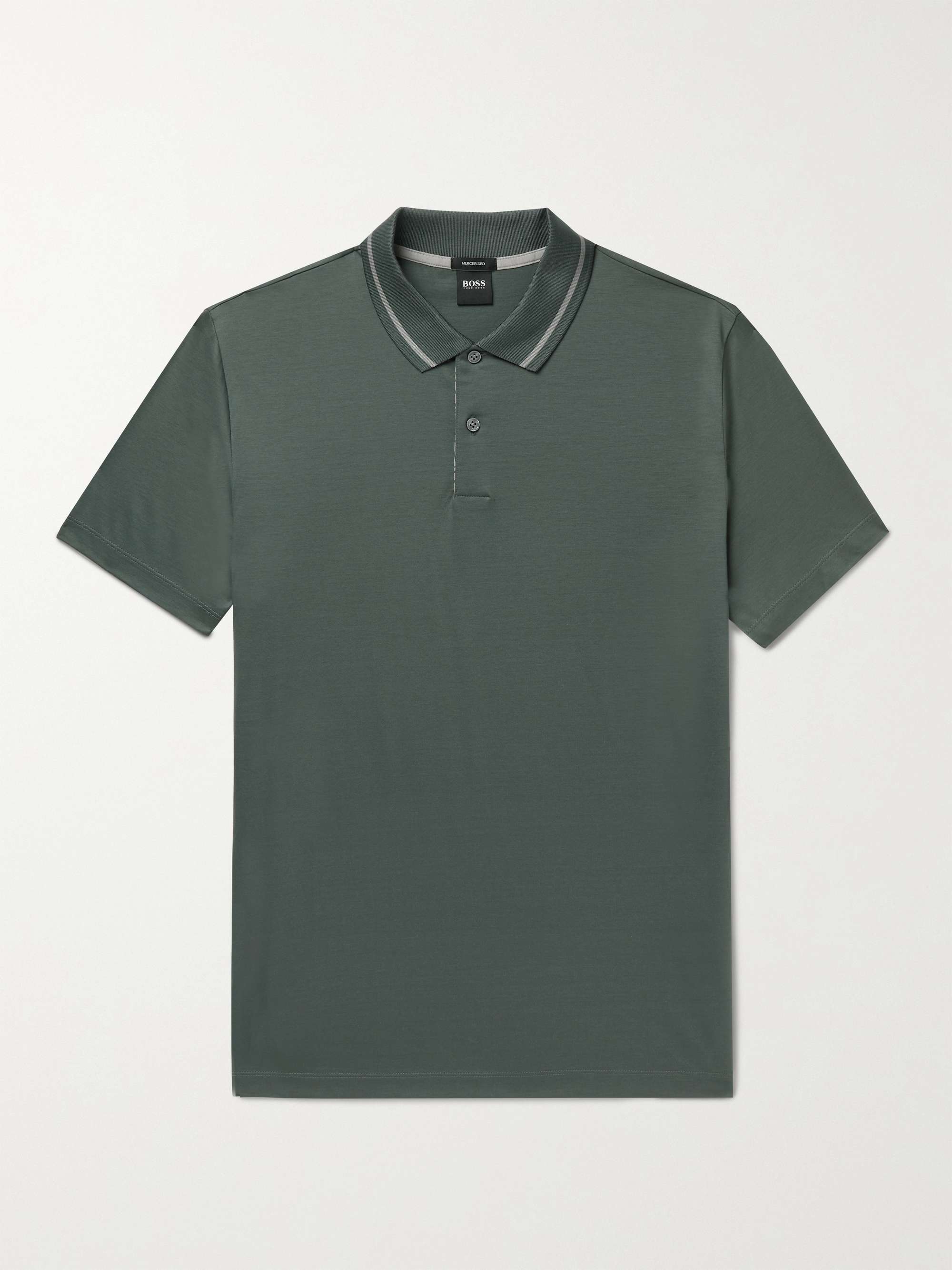 Dark green Mercerised Cotton Polo Shirt | HUGO BOSS MR PORTER