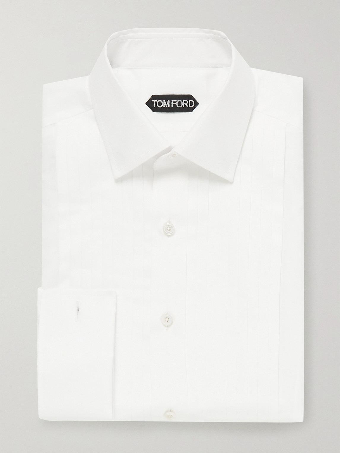 Tom Ford Bib-front Cotton Tuxedo Shirt In White