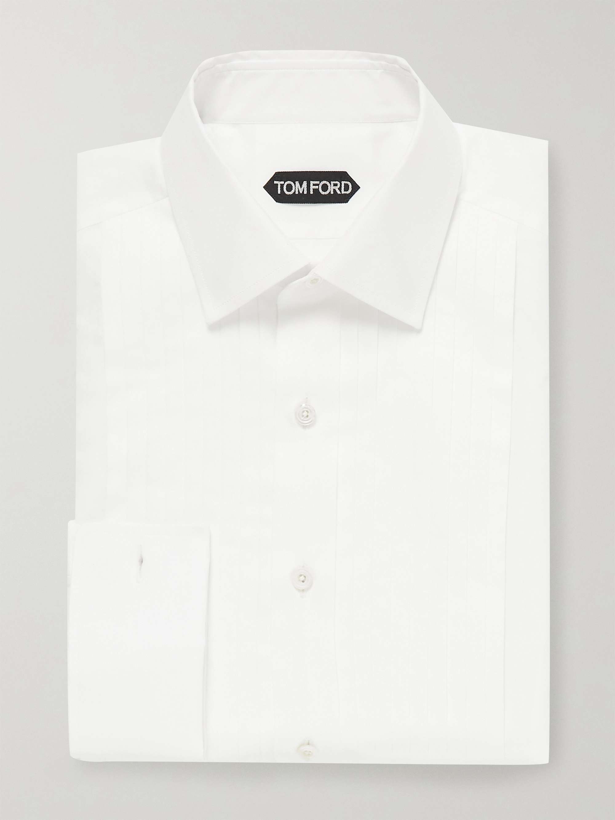 White Bib-Front Cotton Tuxedo Shirt ...
