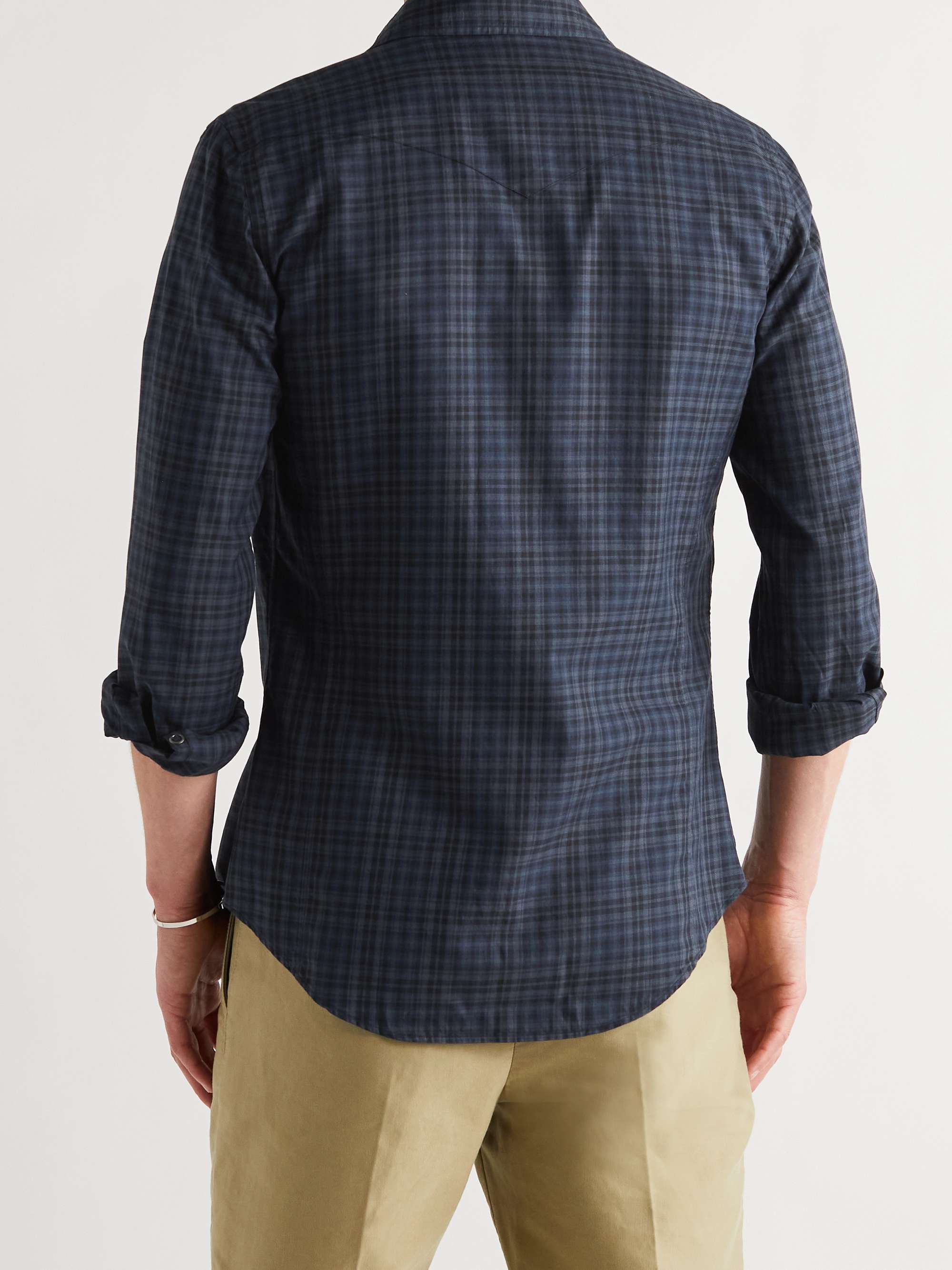 TOM FORD Slim-Fit Checked Cotton Western Shirt