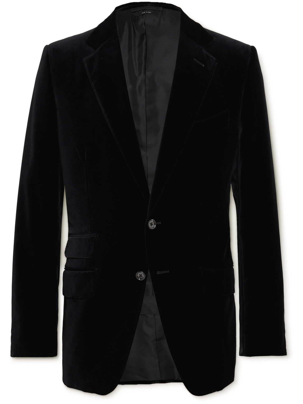 Tom Ford O'connor Slim-fit Cotton-velvet Blazer In Black
