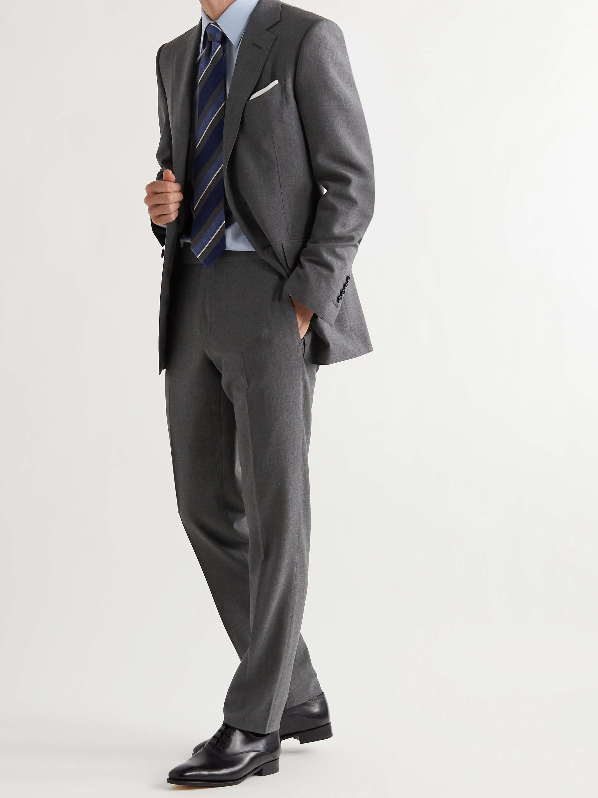 Tom Ford Oconnor Slim-fit Wool Suit Trousers in Grey for Men Slacks and Chinos Formal trousers Mens Clothing Trousers 