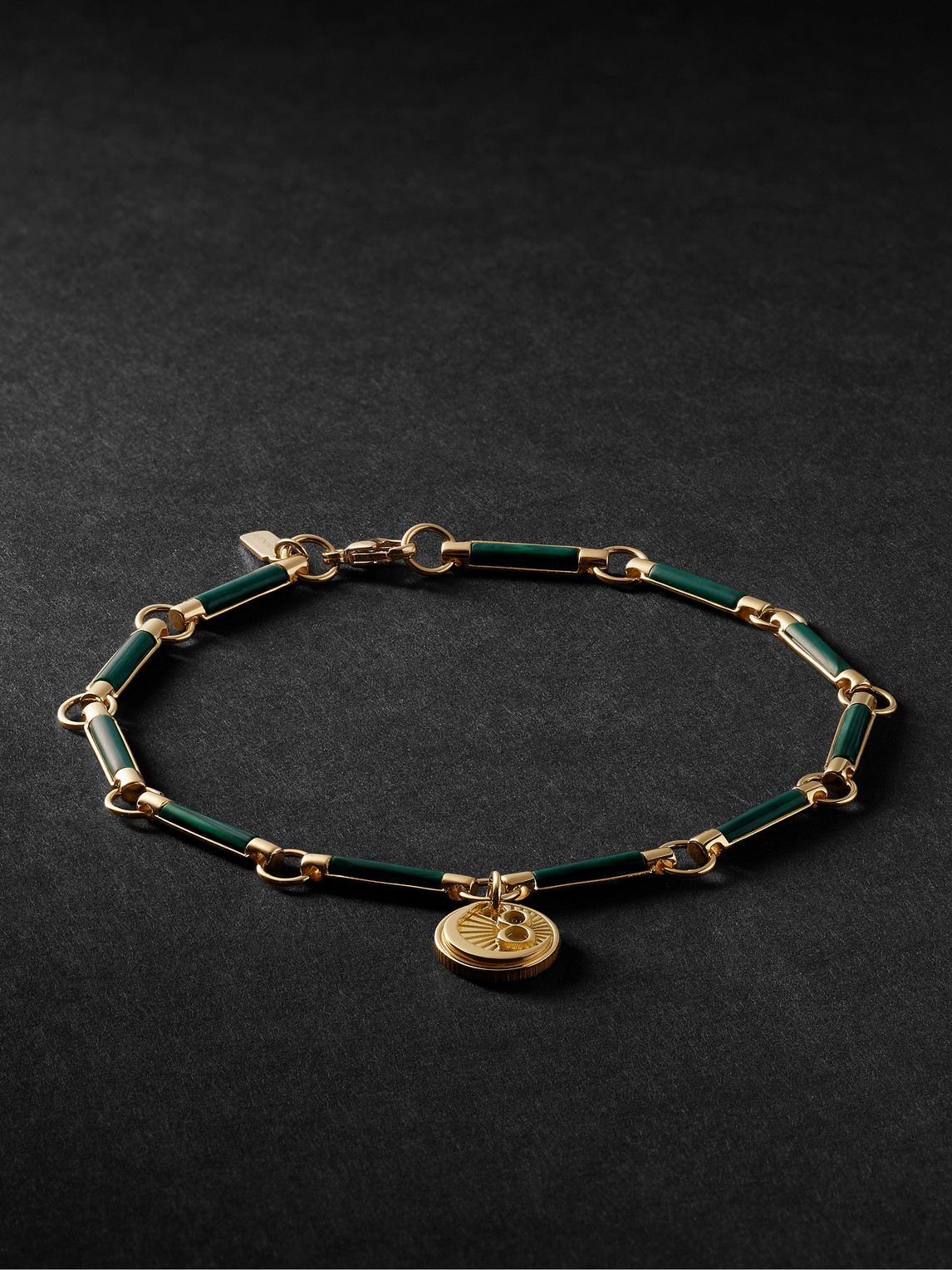 Foundrae 18-karat Gold Malachite Bracelet In Green