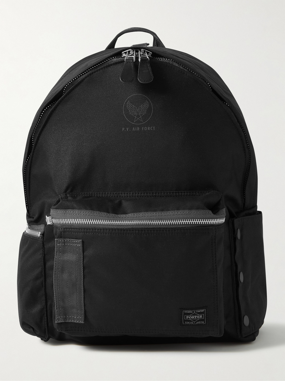 Porter, Yoshida & Co Flying Ace Webbing-trimmed Nylon Backpack In Black