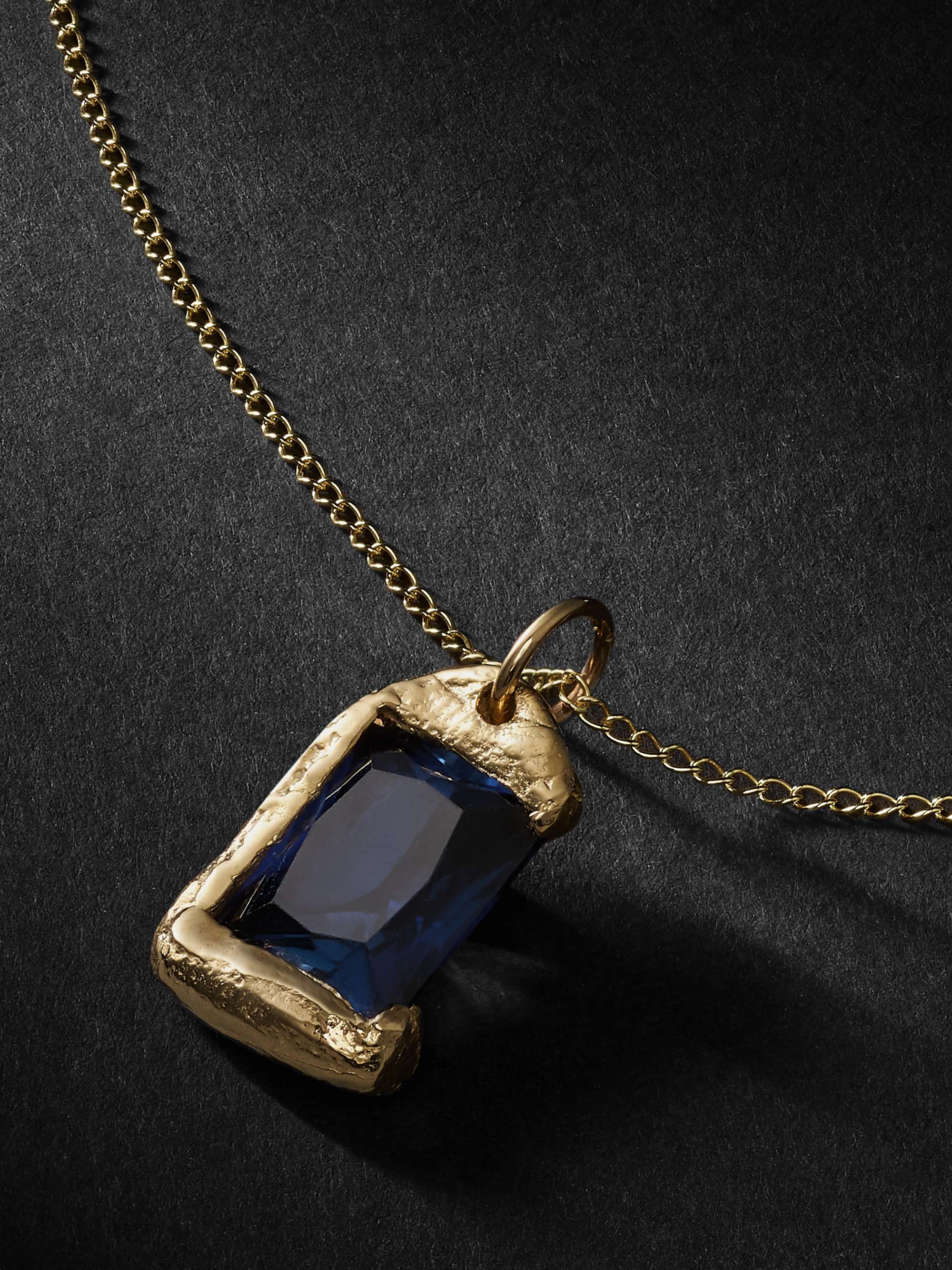 BLEUE BURNHAM 9-Karat Recycled Gold Sapphire Pendant Necklace