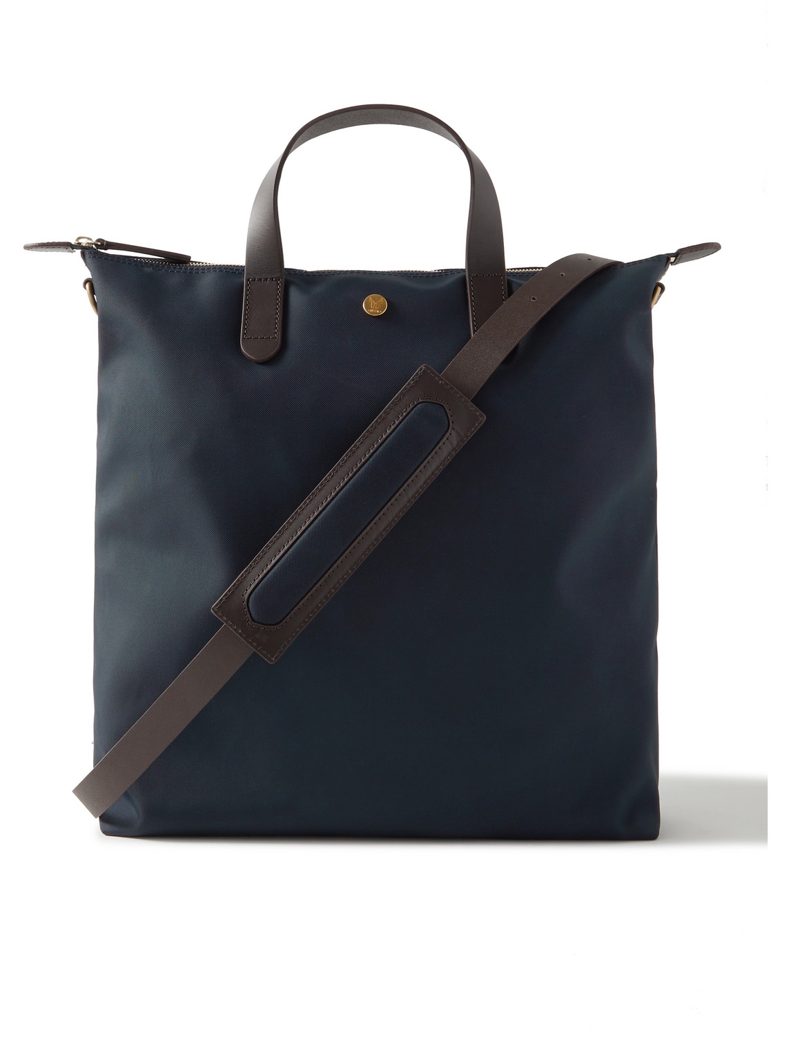 Mismo Leather-trimmed Nylon Tote Bag In Blue