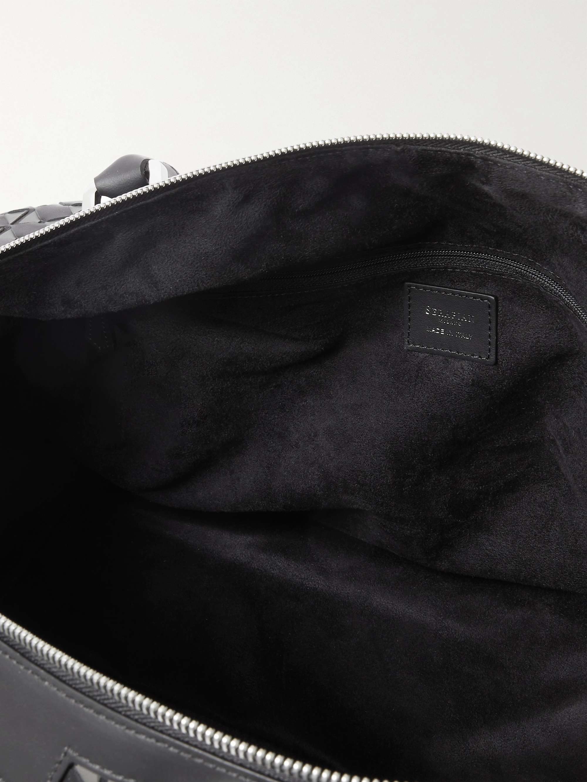 SERAPIAN Woven Leather Holdall
