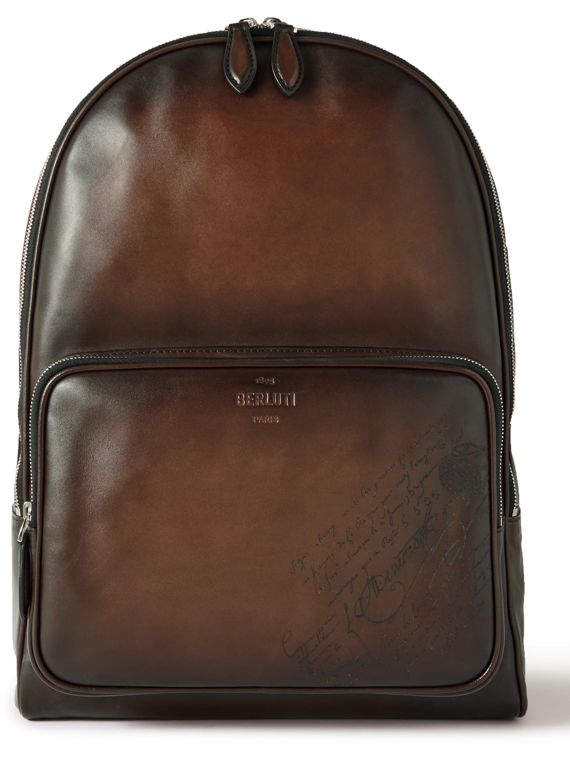 Berluti Scritto Leather Backpack In Brown